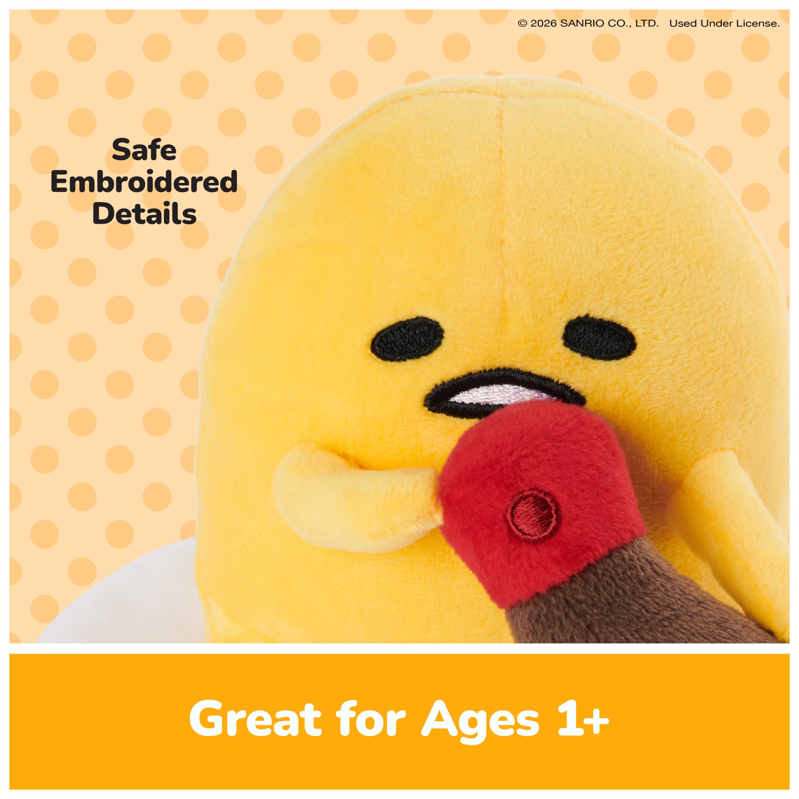 GUND Salsa de soja Gudetama de felpa de 5 pulgadas