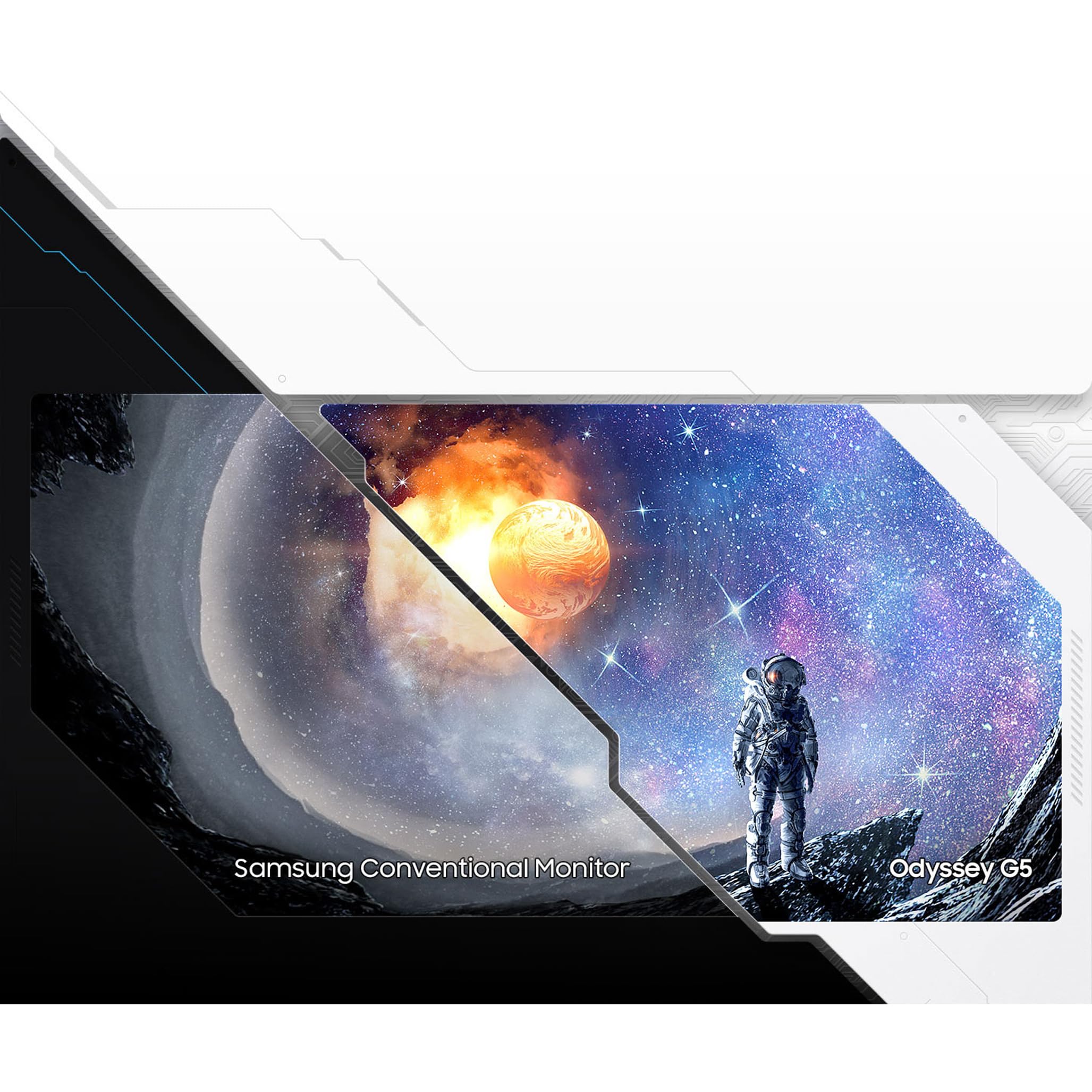 Samsung ODYSSEY G5 G51C 27'' 165Hz -1ms, Dalle VA, Résolution QHD 2,560 x 1,440, 3000 : 1, HDR10, AMD FreeSync Premium Pro, Display Port, USB & Pied Ajustable, HDMI