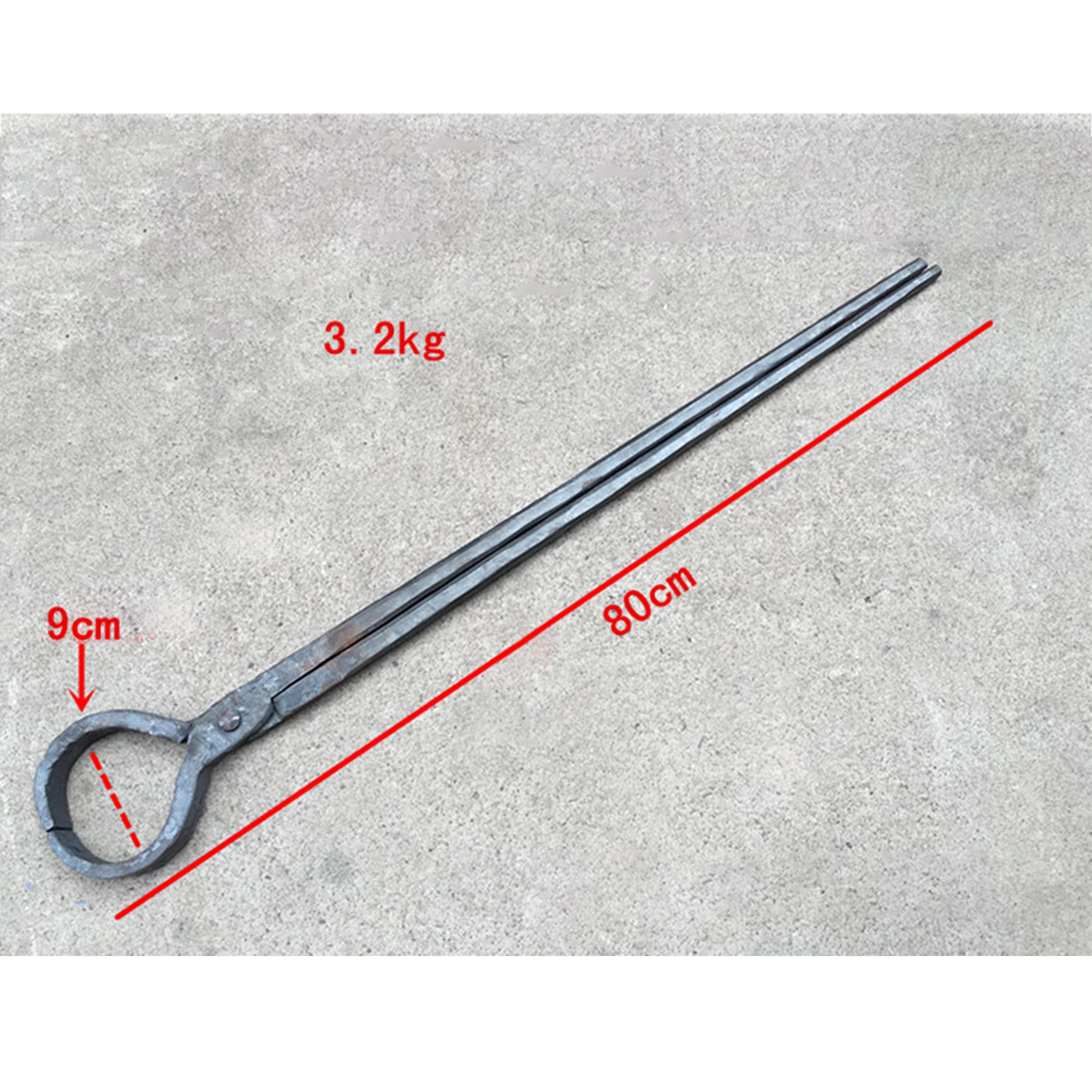 Pinzas de herrero Tenaza de forja Tenaza de forja de nariz redonda para Anvil Vise Forge Pinzas de herrero de nariz redonda de 6 piezas para Ingeniero Herrero,80cm