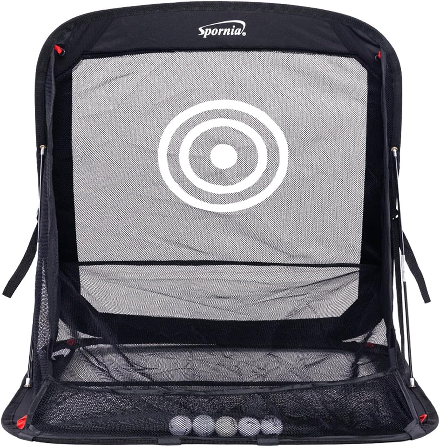 Spornia XL Golf Chipping Net with Auto Ball Return, Attachable Targets & Protective Side Barrier Nets - Extra Large for Superior Practice