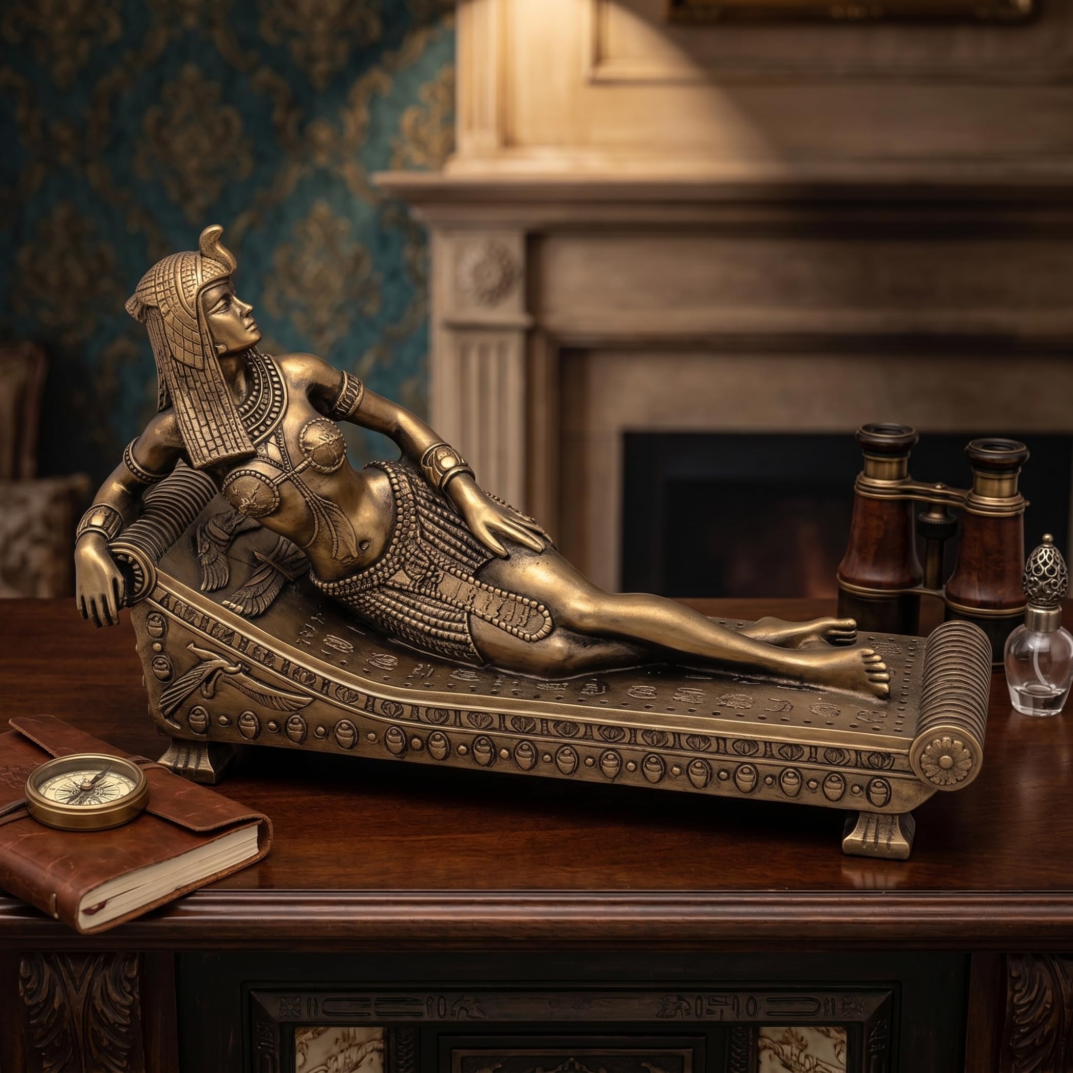 Latemeia Egyptian Statue Cleopatra Vii Figurine - Bronze Resin Ancient Egyptian Decor, Collectible Figurine For Home Display, Statue, Decor