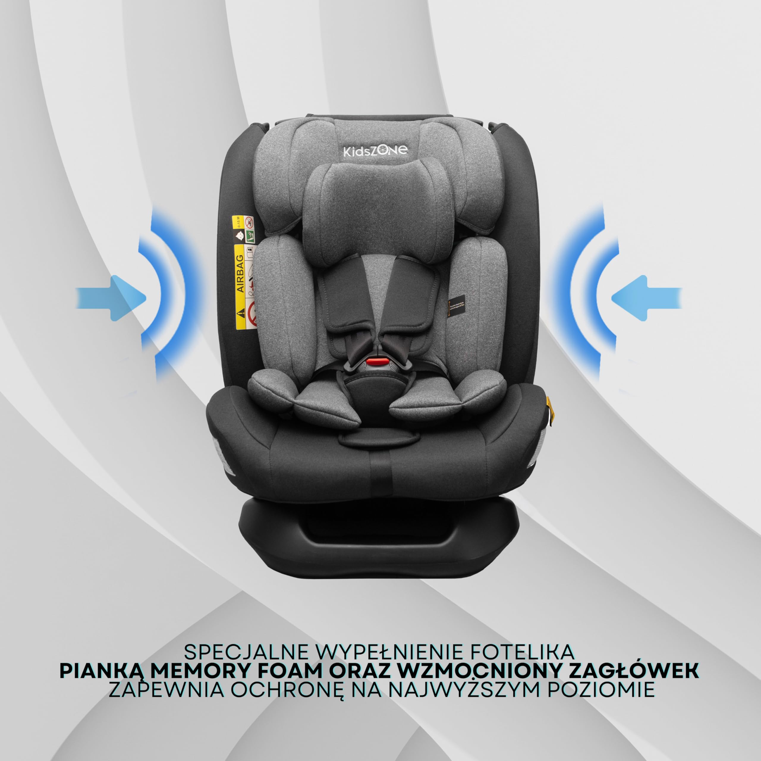 Foteliki Auto bez Isofix 0-36 kg i-Size (40-150 cm) - Fotelik Auto Grupa 0/1/2/3 - Regulowany w wysokości, Odchylany w 4 pozycjach