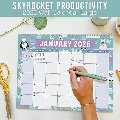 Miniatura 6 de Calendario de pared grande retro 2024-2025  Calendario de pared de 18 meses 2024-2025, calendario mensual de pared 2024 grande, calendario de pared