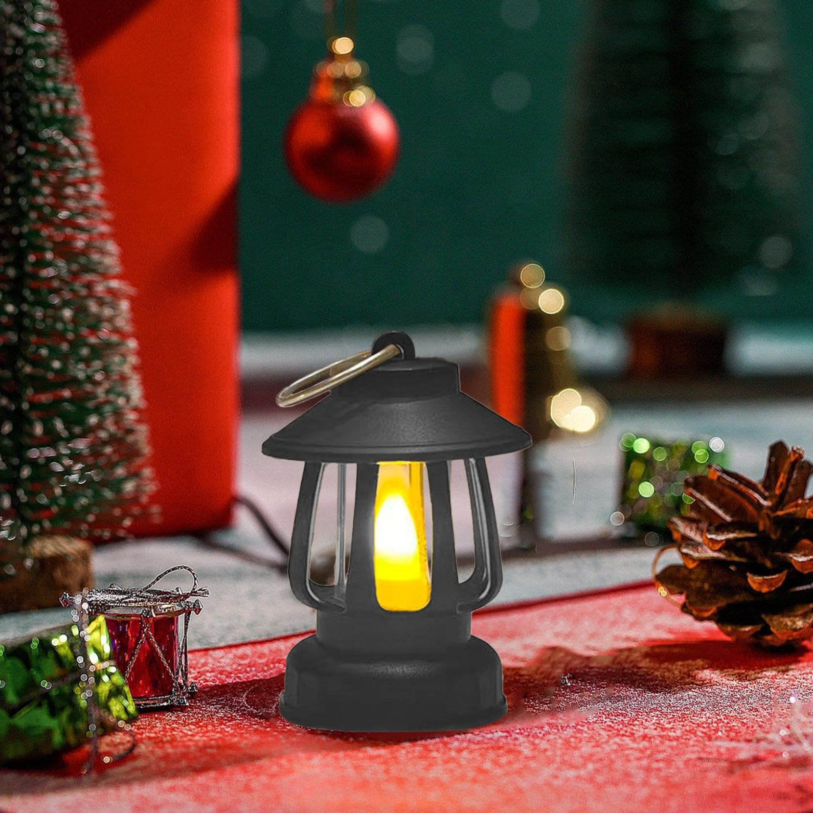 Mini lampiony retro ze świecą LED, 12 szt., wiszące lampy w stylu vintage, huragan, do dekoracji stołu, idealne na urodziny i wesele, przyjęcie, dekoracja stołu