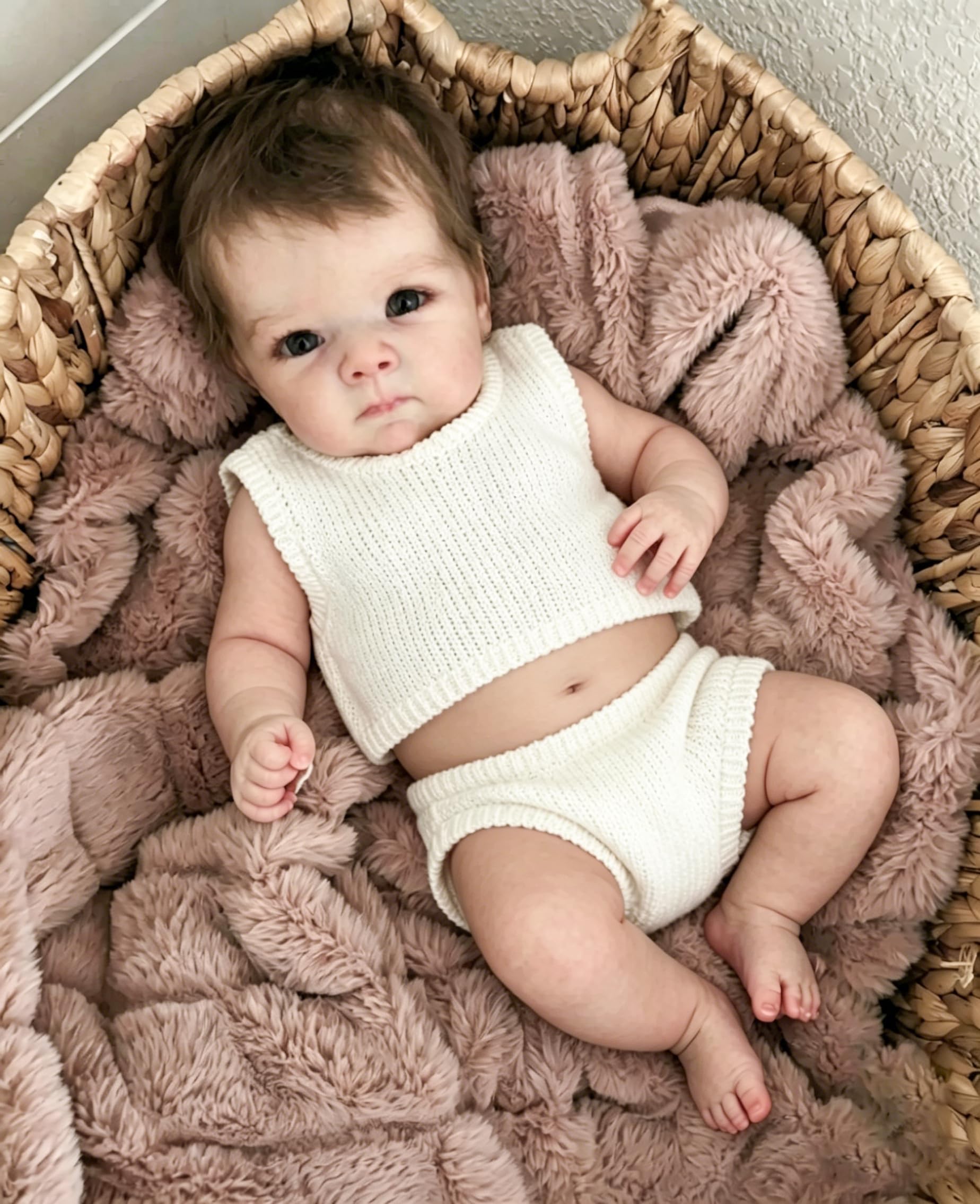 Anano Reborn Baby Dolls Full Body Soft Silicone Vinyl Realistic Girl Doll, Waterproof, 18 inches