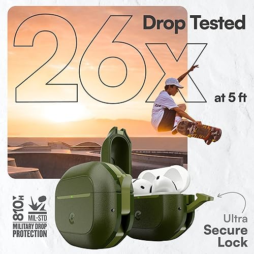 Miniatura 4 de Keybudz Funda para AirPods 4 con candado, funda totalmente impermeable para AirPods de 4 generación, llavero, protección resistente y resistente,