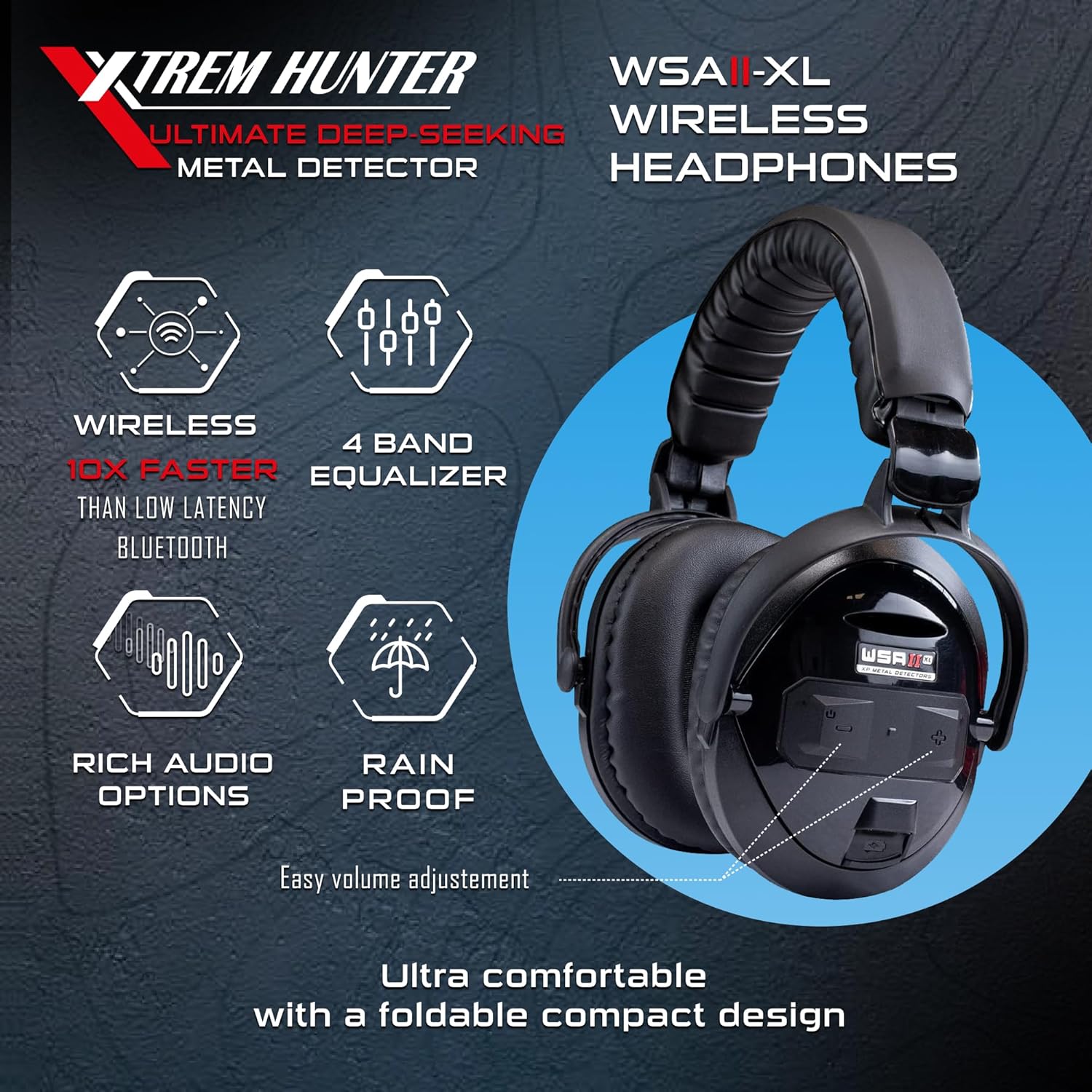 XP WSAII-XL Wireless Headphones with controls visible