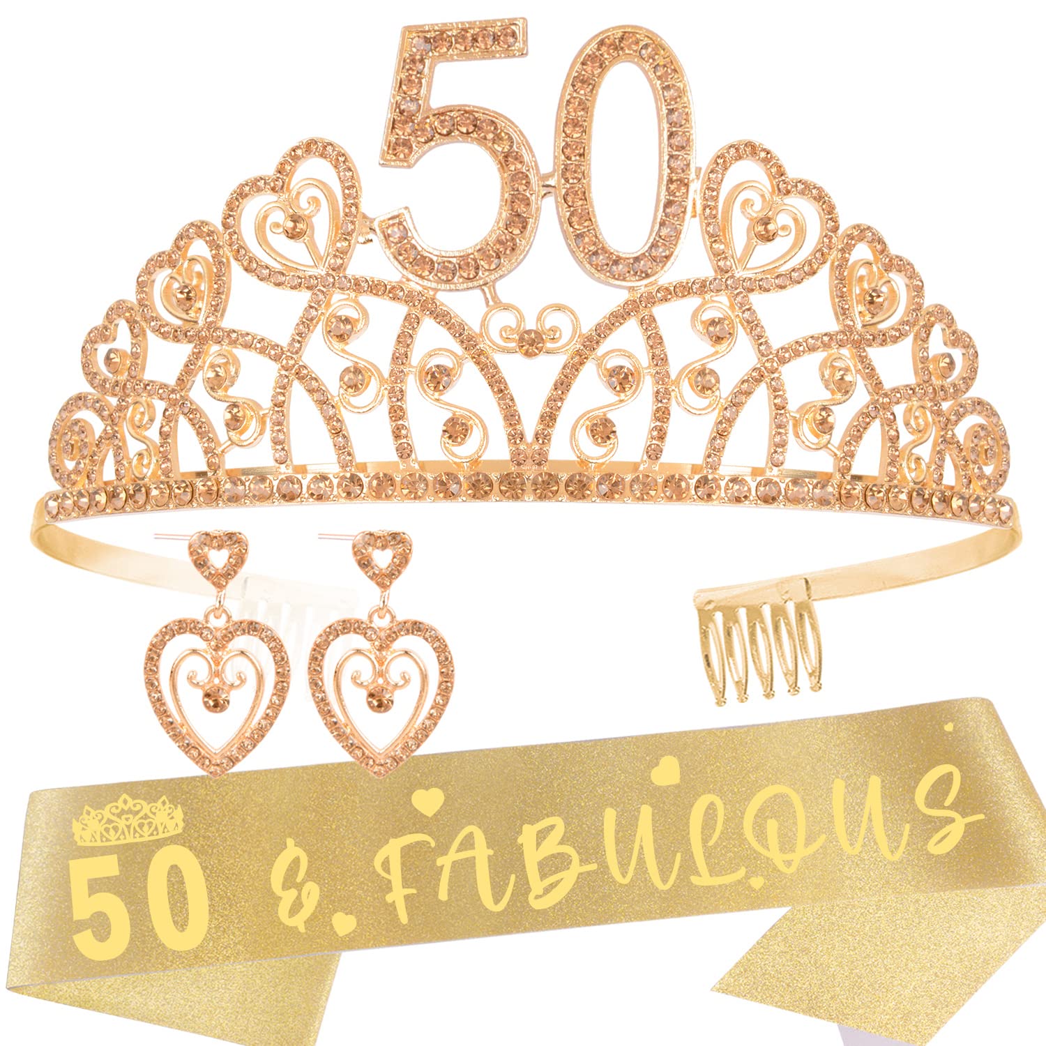 50th Tiara & Sash Gold