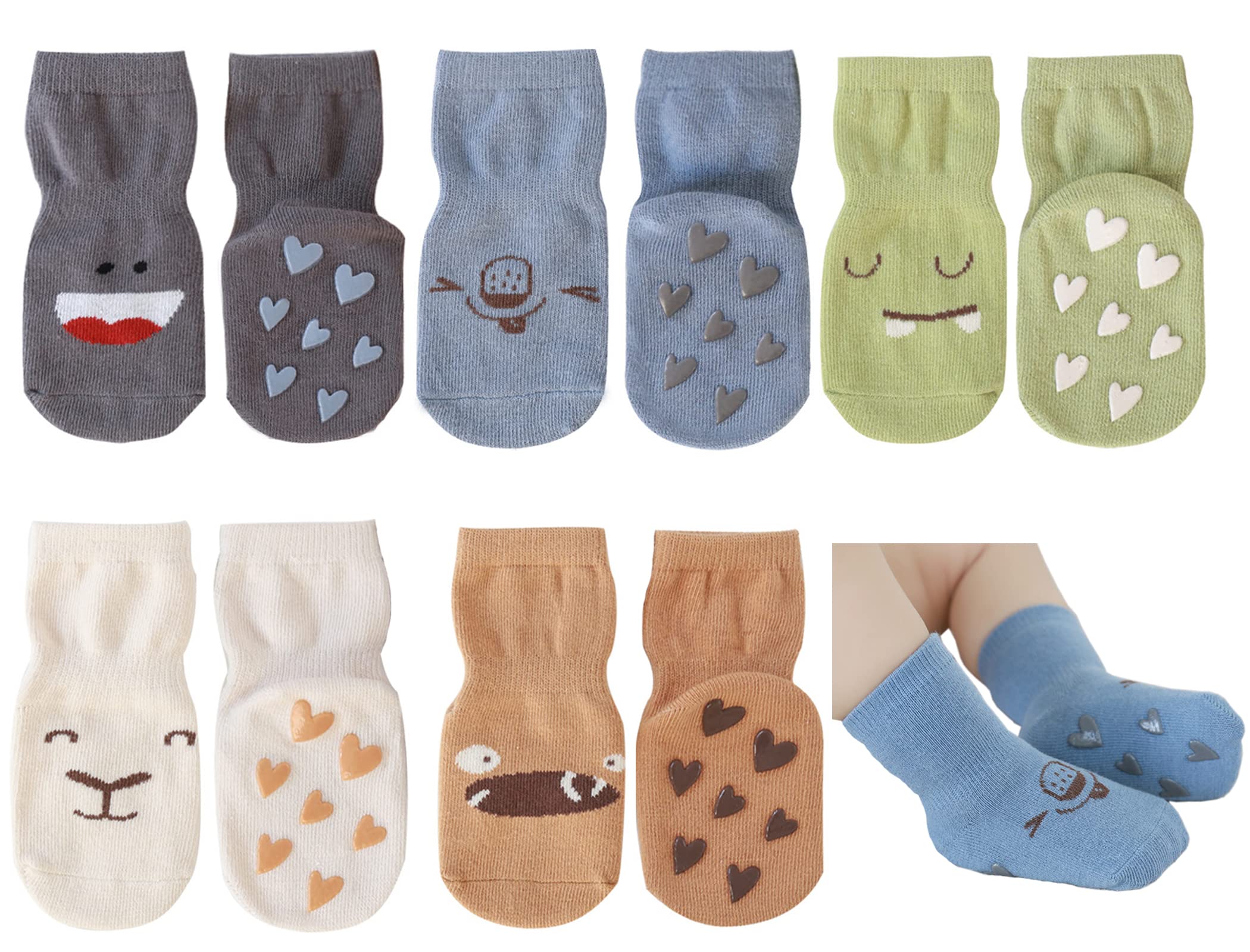Toddler Crew Socks - 5 Pairs Baby Cotton Solid Socks Kids Neutral Socks For Boys Girls 0 8 Years