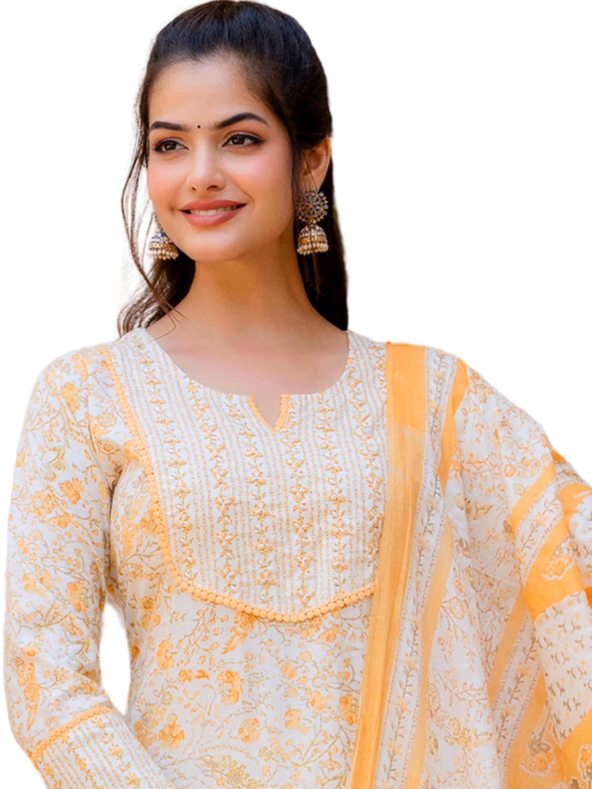 Women's Cotton Ethnic Motifs Embroidered Kurta with Pyjama & Dupatta-picture-40