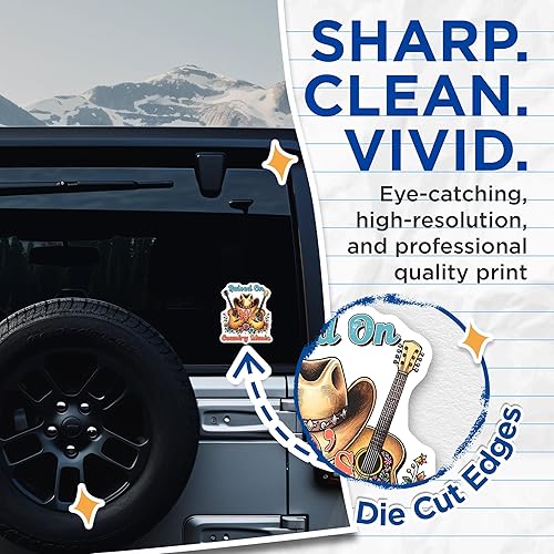 Miniatura 2 de BMCS3151 - Paquete de 2 calcomanías de música country de los años 90, calcomanías de música retro, calcomanías de guitarra country, calcomanías de