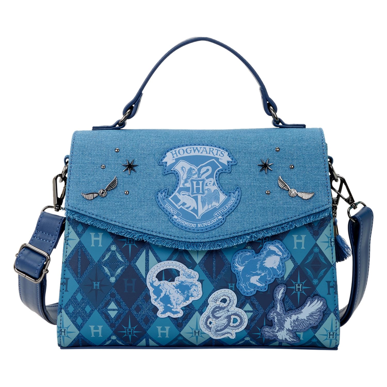 Amazon.com: Loungefly Warner Bros Harry Potter Denim Crossbody Bag