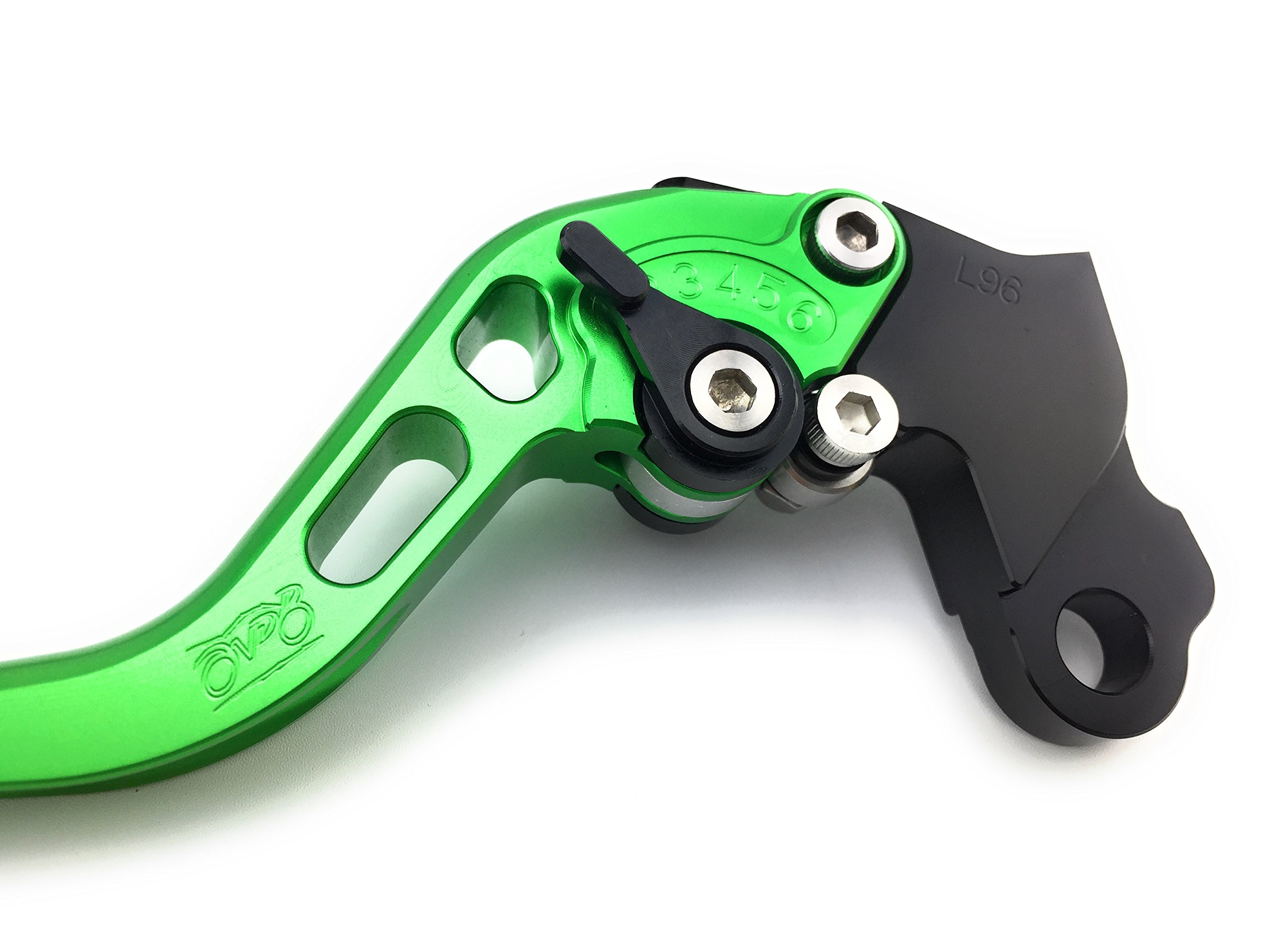 AVDB-moto Paire de leviers courts compatible avec Kawasaki ZZR 1400 Performance Sport 2016-2018 (Vert/Noir)