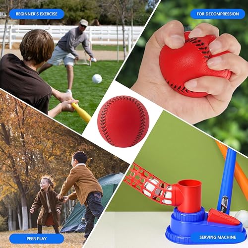 Miniatura 10 de GKK Pelotas de béisbol de espuma, paquete de 12 pelotas de béisbol suaves para jóvenes y adolescentes, pelotas de entrenamiento de espuma para