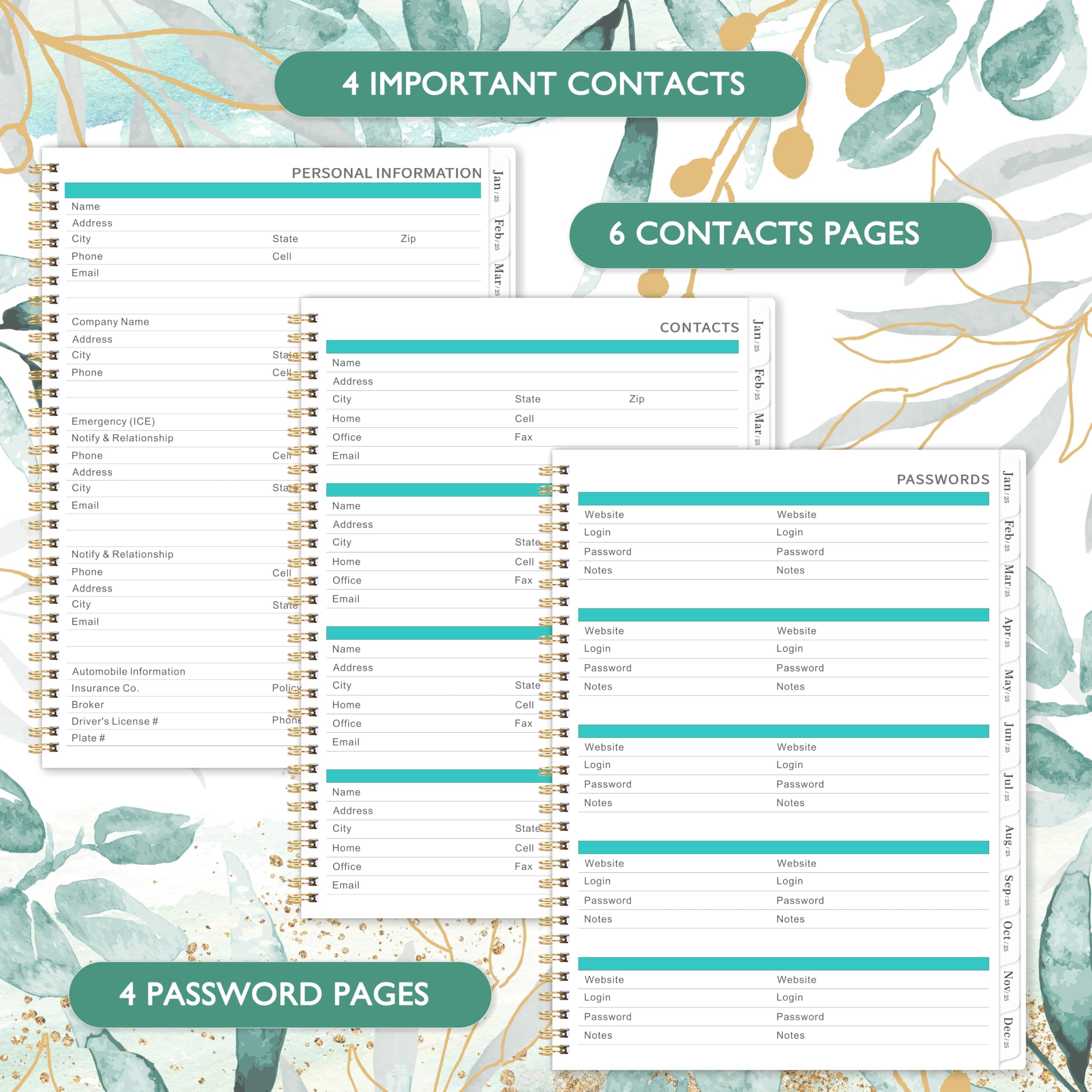 8.5 x 11 Monthly Organizer Planner