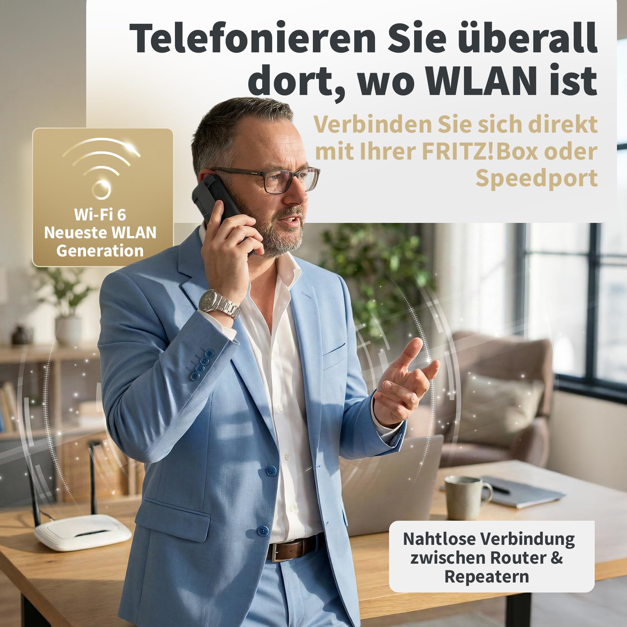 GEQUDIO GW-20 WLAN IP Telefon schnurlos | Wi-Fi 6 Modul, WLAN Roaming, IP67 wasserdicht, Bluetooth, Edition 2026