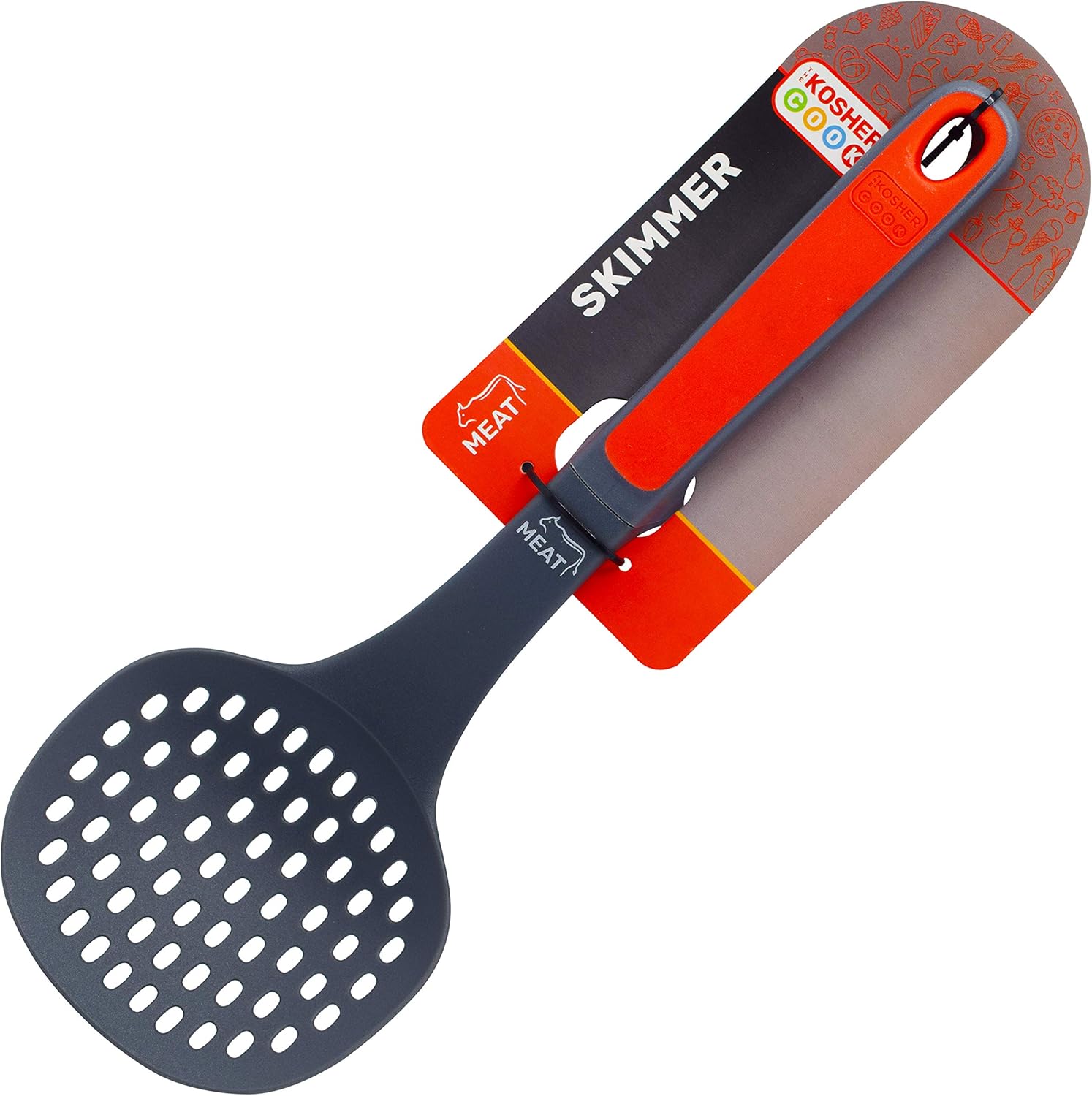 Meat Red Slotted Skimmer Spoon Non Stick Silicone