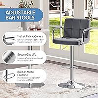 Vista 213 de Yaheetech - 4 taburetes de bar ajustables para mostrador de cocina, taburetes de bar/mostrador, silla de comedor giratoria hidráulica de piel Marrón