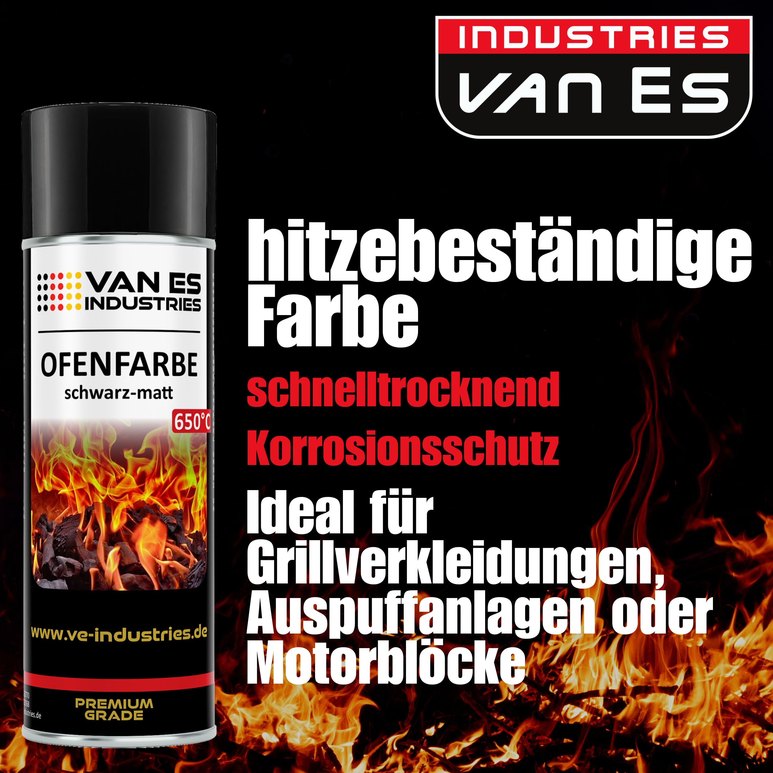 Hitzebeständiger Lackspray 800°C Silber Matt – Für Motoren, Auspuff, Ofen, Grill