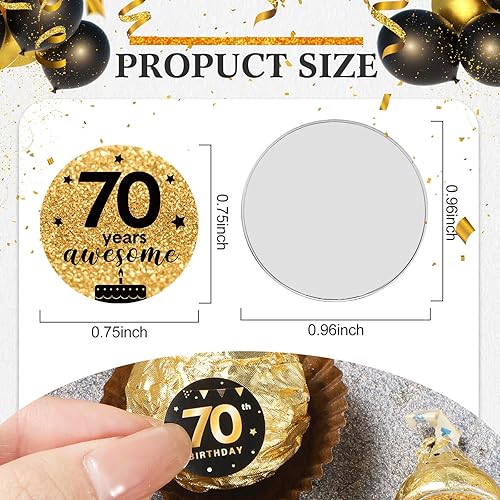 Miniatura 2 de Tenare 504 calcomanías negras y doradas para fiesta de cumpleaños, calcomanías de "Cheers to Lab", mini envoltorios de dulces de chocolate para