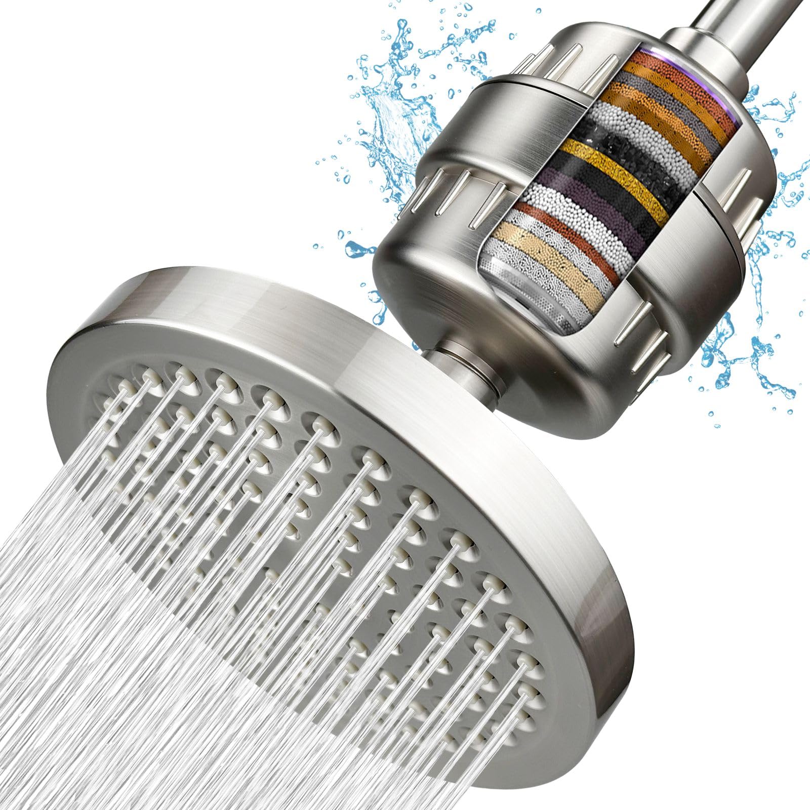 Nuodan Filtered Shower Head, High Pressure Rain Shower Head Filter