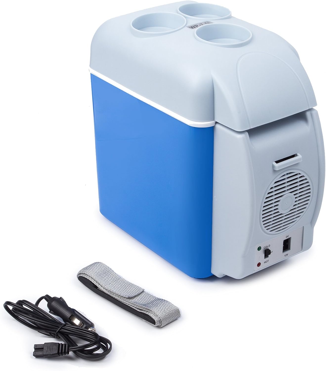 autvivid 7.5L Mini Cooler and Warmer Frige with Cup Holder Blue Automotive