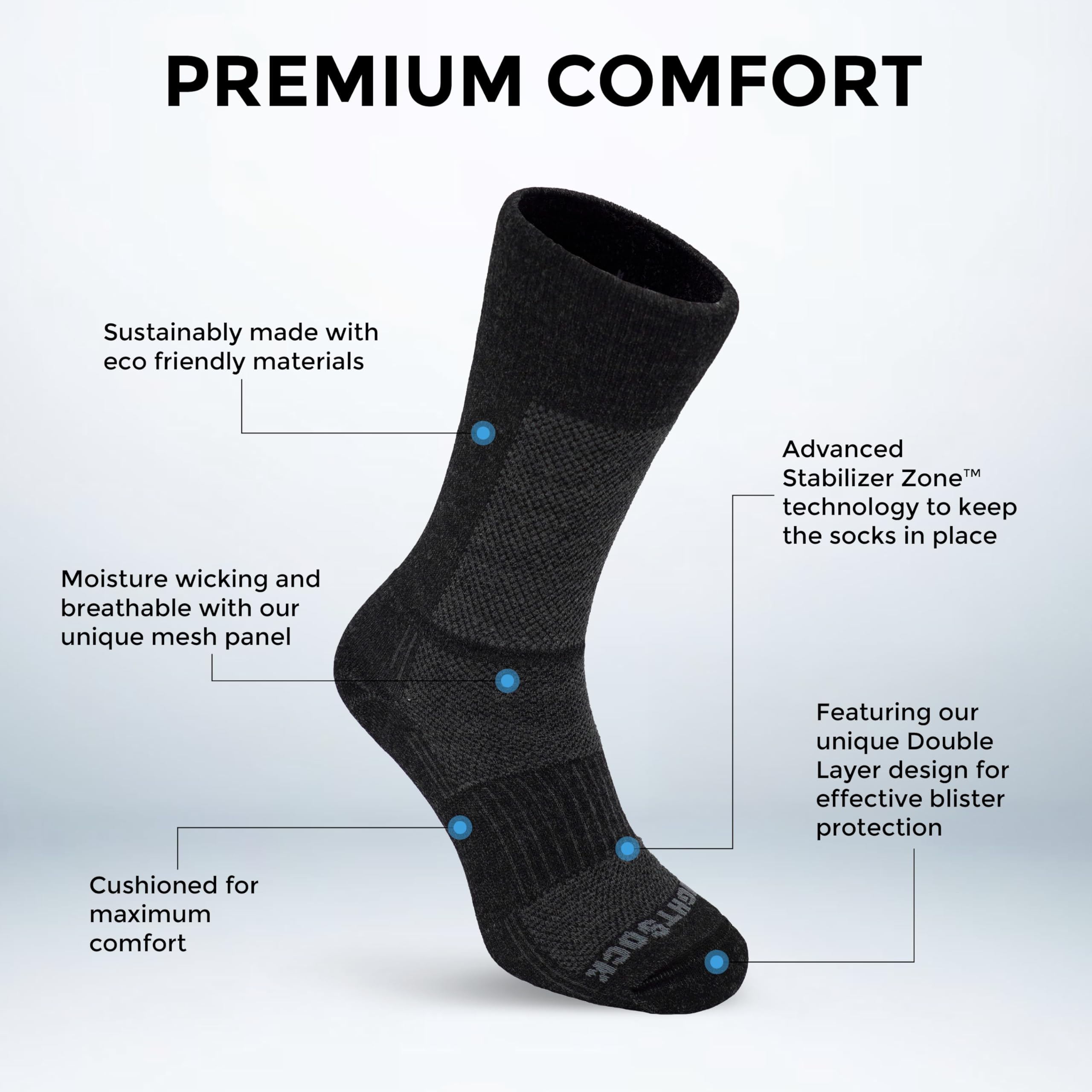 Wigwam Cool Lite Hiker Quarter Socks 3-Pack, Gray/Charcoal Large
