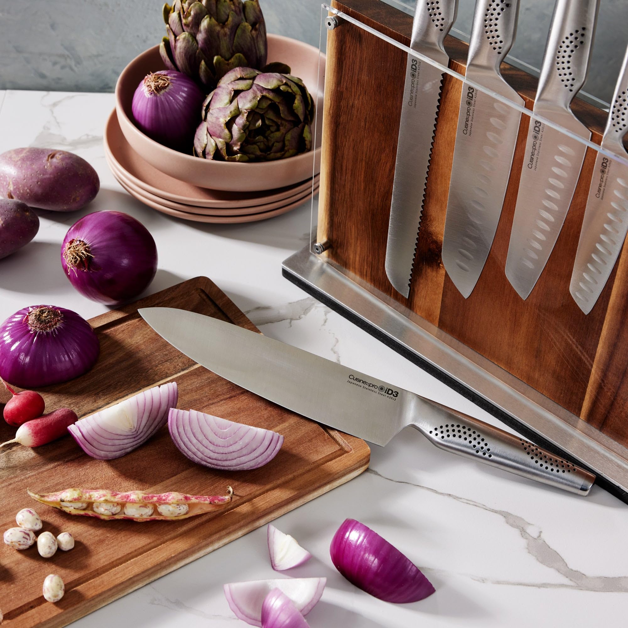 Cuisine:pro® Damashiro® Emperor Hikari Knife Block 7 Piece Ash