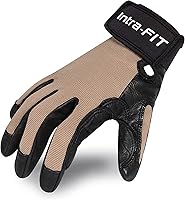 Intra-FIT Climbing Rope Gloves for Rappelling, Rescue, Rock & Mountain Climbing - Premium Goatskin, Durable & Breathable