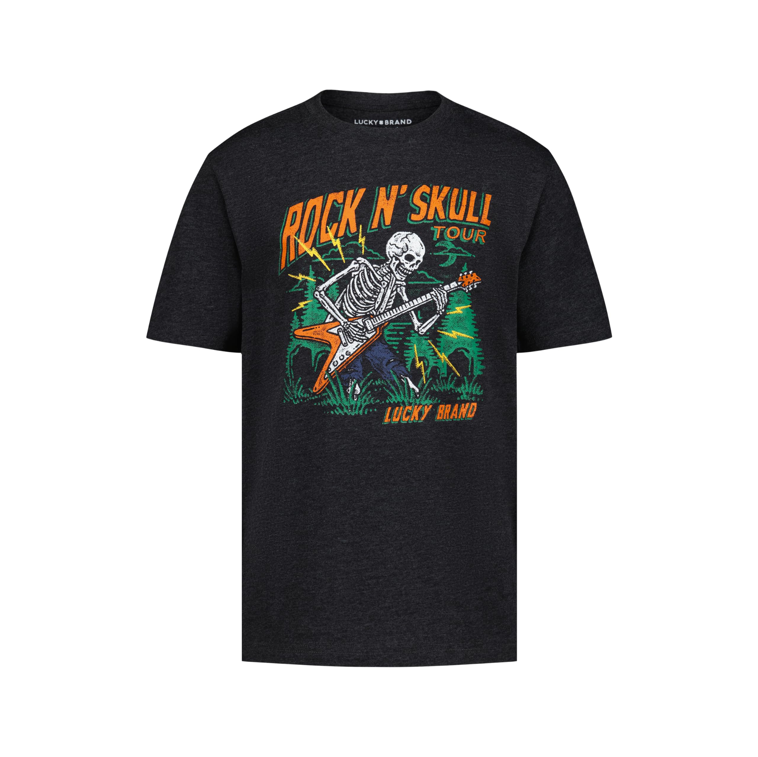 Lucky Brand Boys' Short Sleeve Graphic Crew Neck T-Shirt, Soft, Comfortable, Relaxed Fit