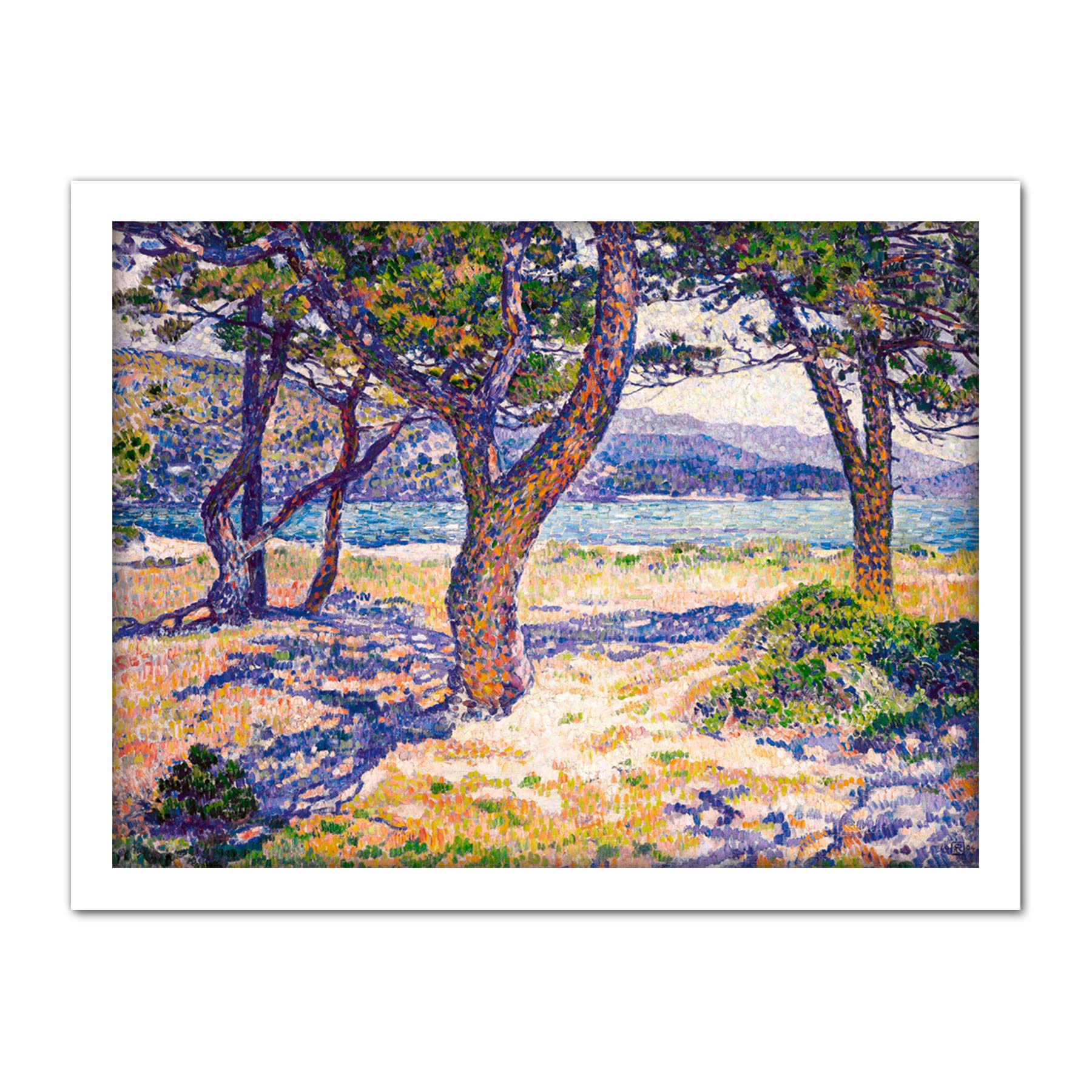 Theo Van Rysselberghe Mediterranean At Le Lavandou Large Framed Art Print Poster Wall Decor 18x24