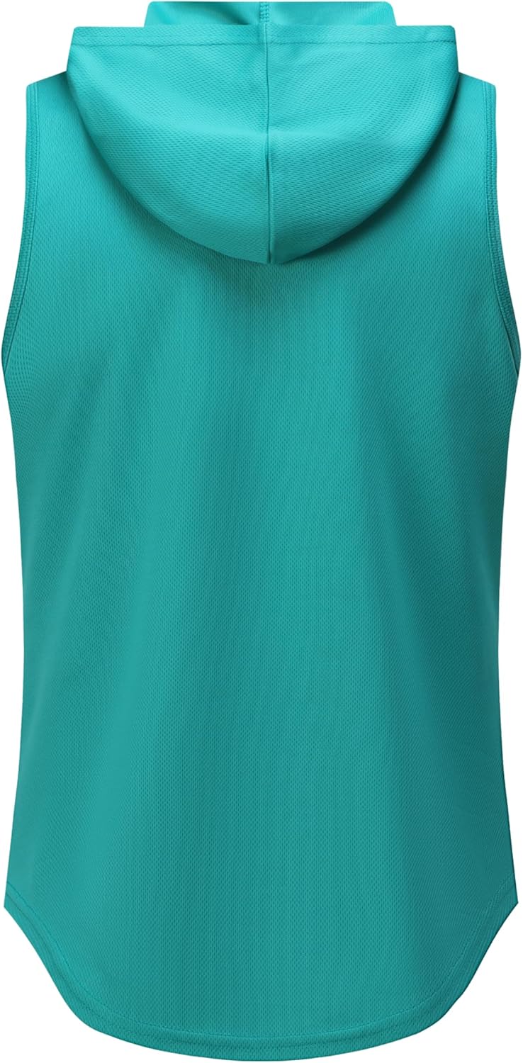 Womens Workout Hooded Tank Yoga Tops Running Shirts Quick Dry Gym Sleeveless Hoodie - Image 7