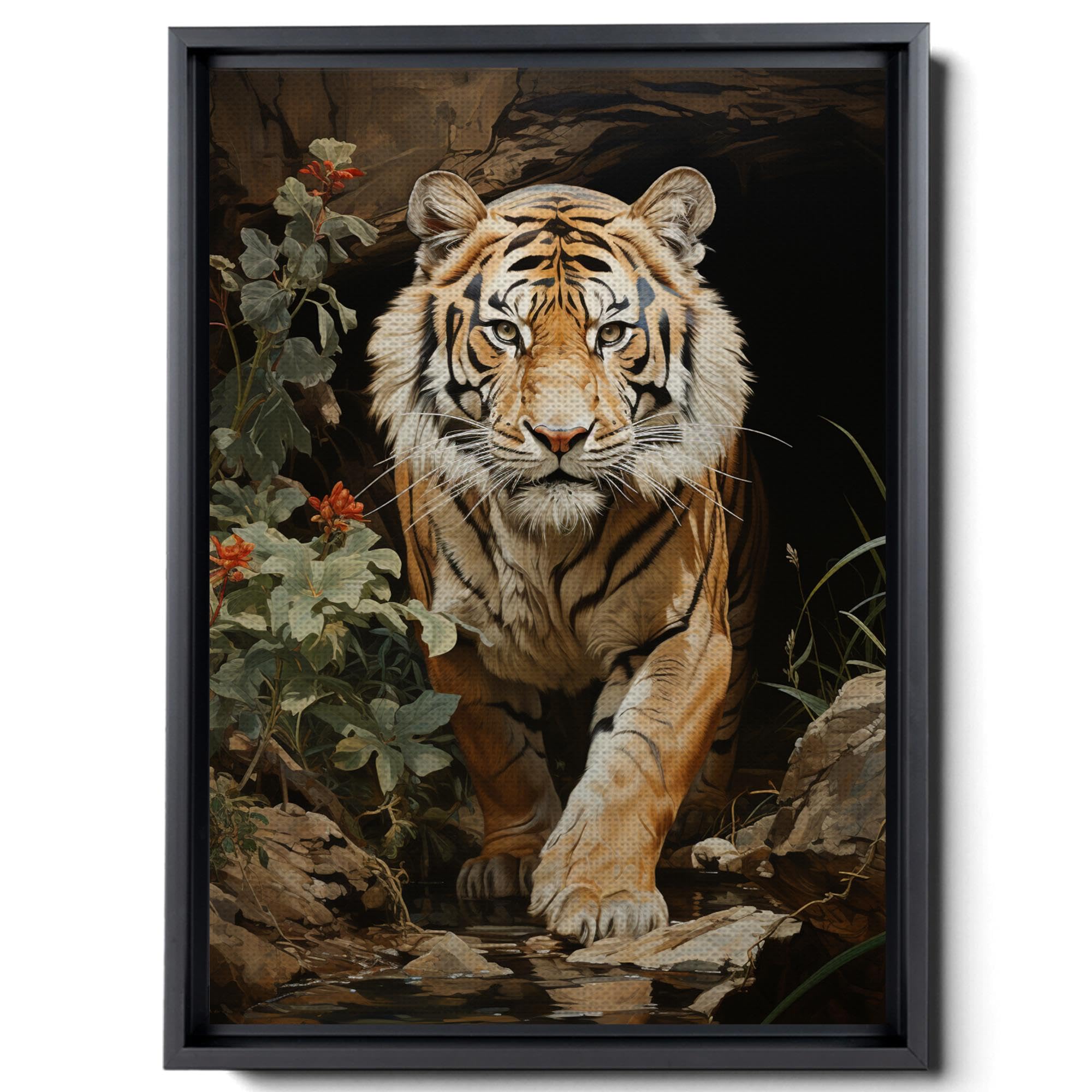 原画/抽象画/モダンアート/インテリア/アクリル画 OLD TIGER(虎波) Amazon.com: Tiger Wall Art, Vintage Wall Art, Vintage Tiger Print