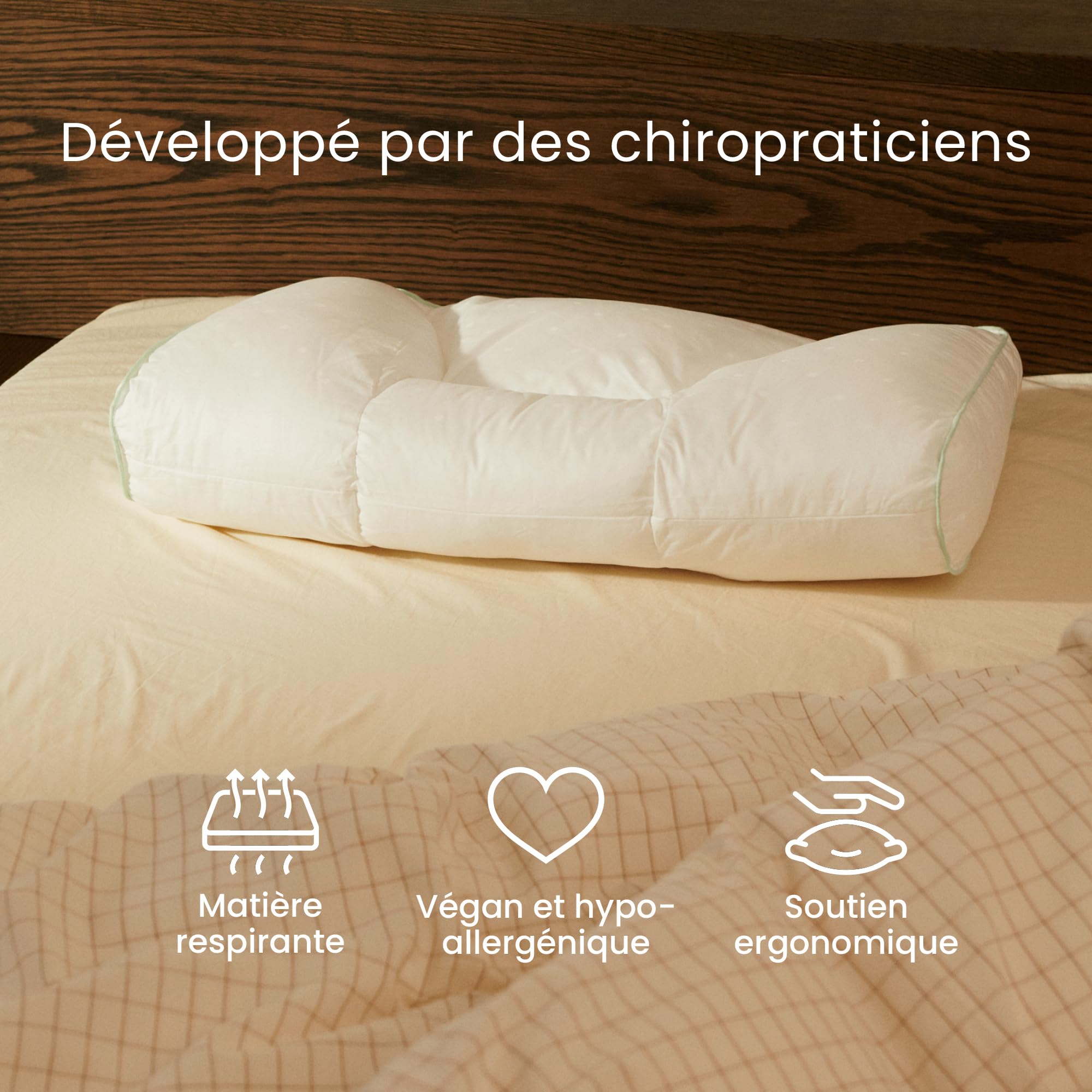 Fossflakes Chiropractic Oreiller Cervical Ergonomique pour Dormir