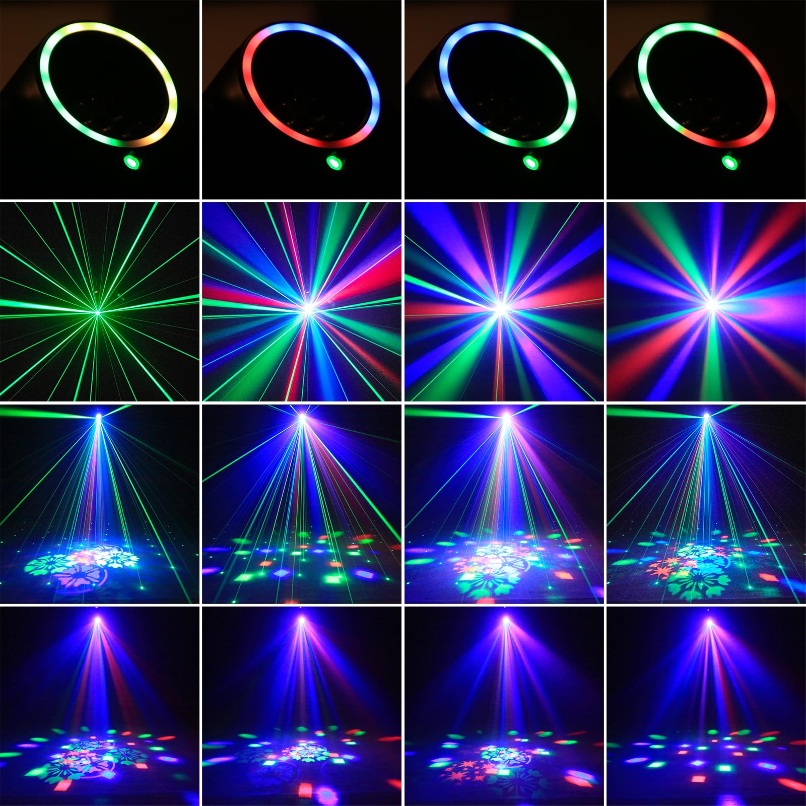Mini Lámpara de Escenario Cabeza Móvil 30W, Luz de Discoteca RGB LED con Control Remoto Gobo DJ Efectos de Iluminación DMX512 Estroboscópico con Apertura para Fiestas Bar KTV Bodas