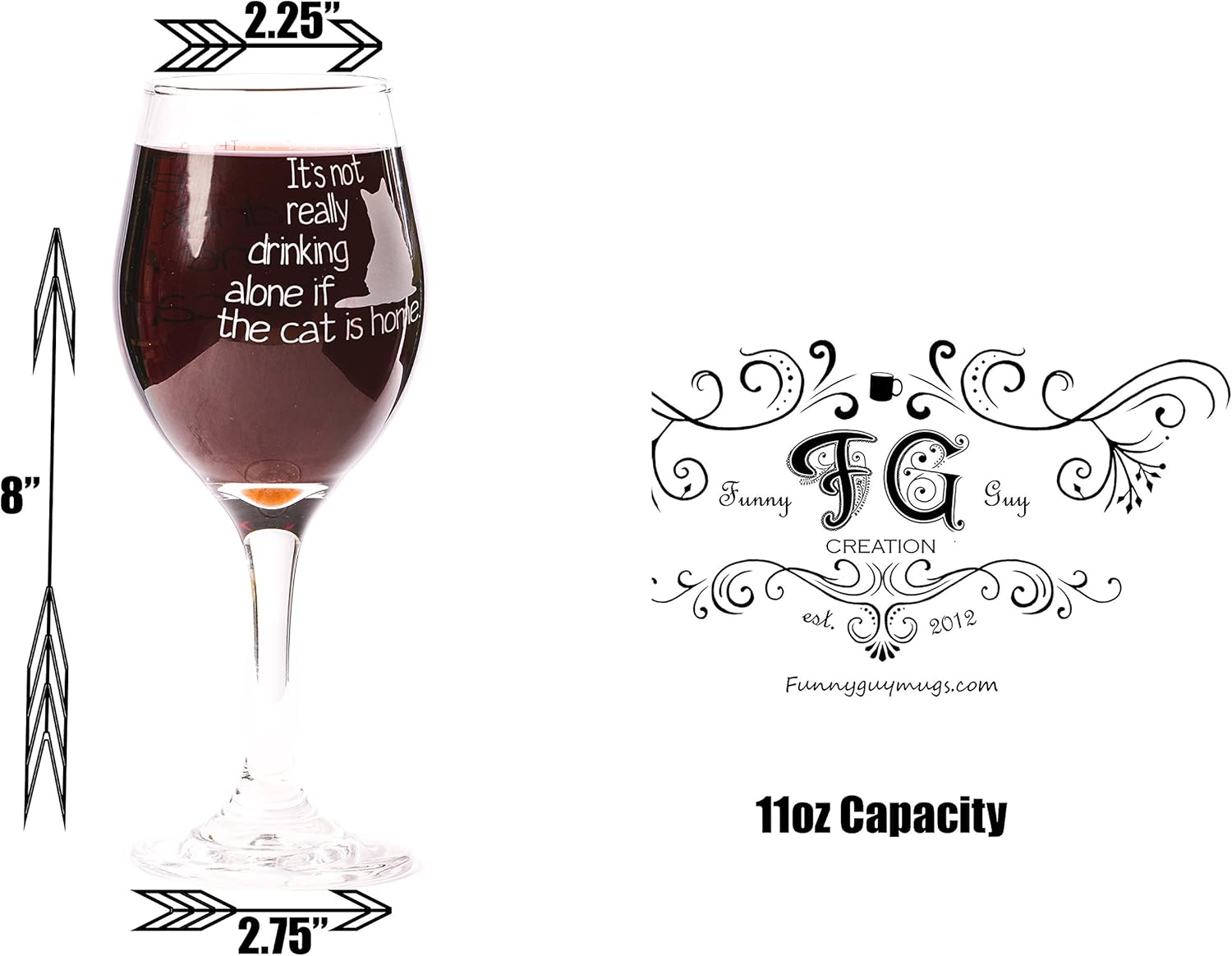 Best Deal 🛒 Funny Guy Mugs Cat Is Home Wine Glass, 11-Ounce - Unique Gift for Women, Mom, Daughter, Wife, Aunt, Sister, Girlfriend, Teacher or Coworker (Several Styles To Choose From) Review Funny Guy Mugs Cat Is Home Wine Glass, 11-Ounce - Unique Gift for Women, Mom, Daughter, Wife, Aunt, Sister, Girlfriend, Teacher or Coworker (Several Styles To Choose From)