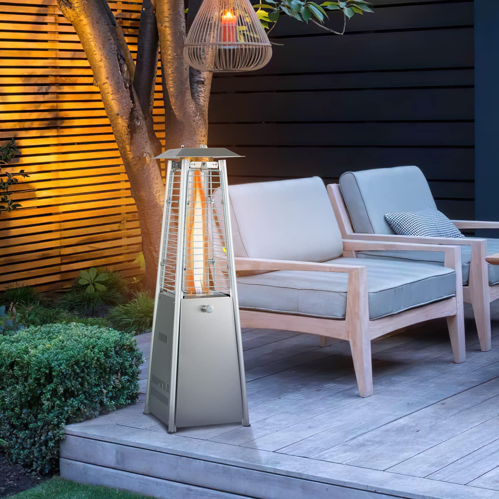 Giantex Pyramid Patio Heater, 9500 BTU Portable Tabletop Propane Heater