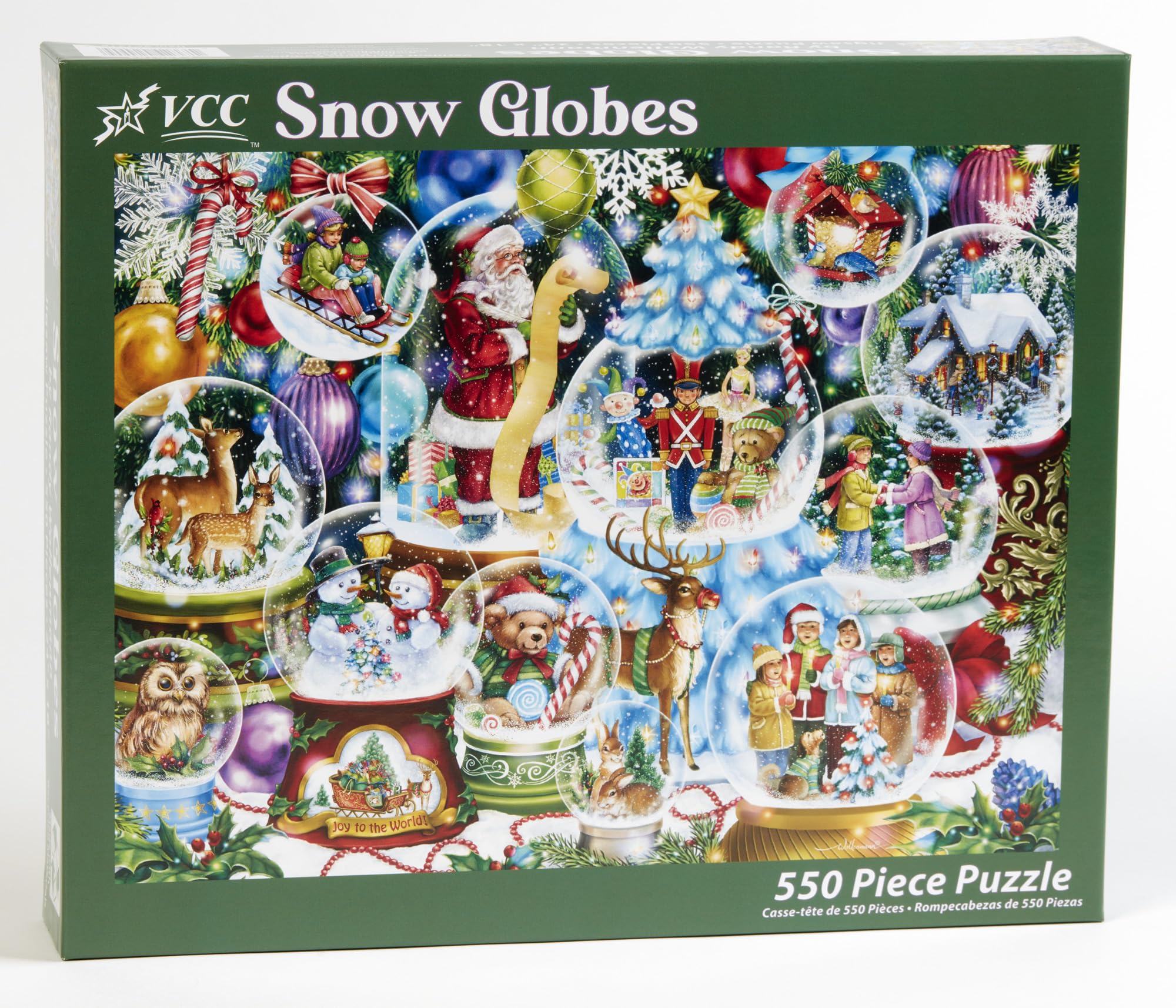 Vermont Christmas Company 'Snow Globes' Jigsaw Puzzle 550 Piece - 24" x 18" - Large Piece Christmas Puzzle for Adults & Young Adults - Image 2