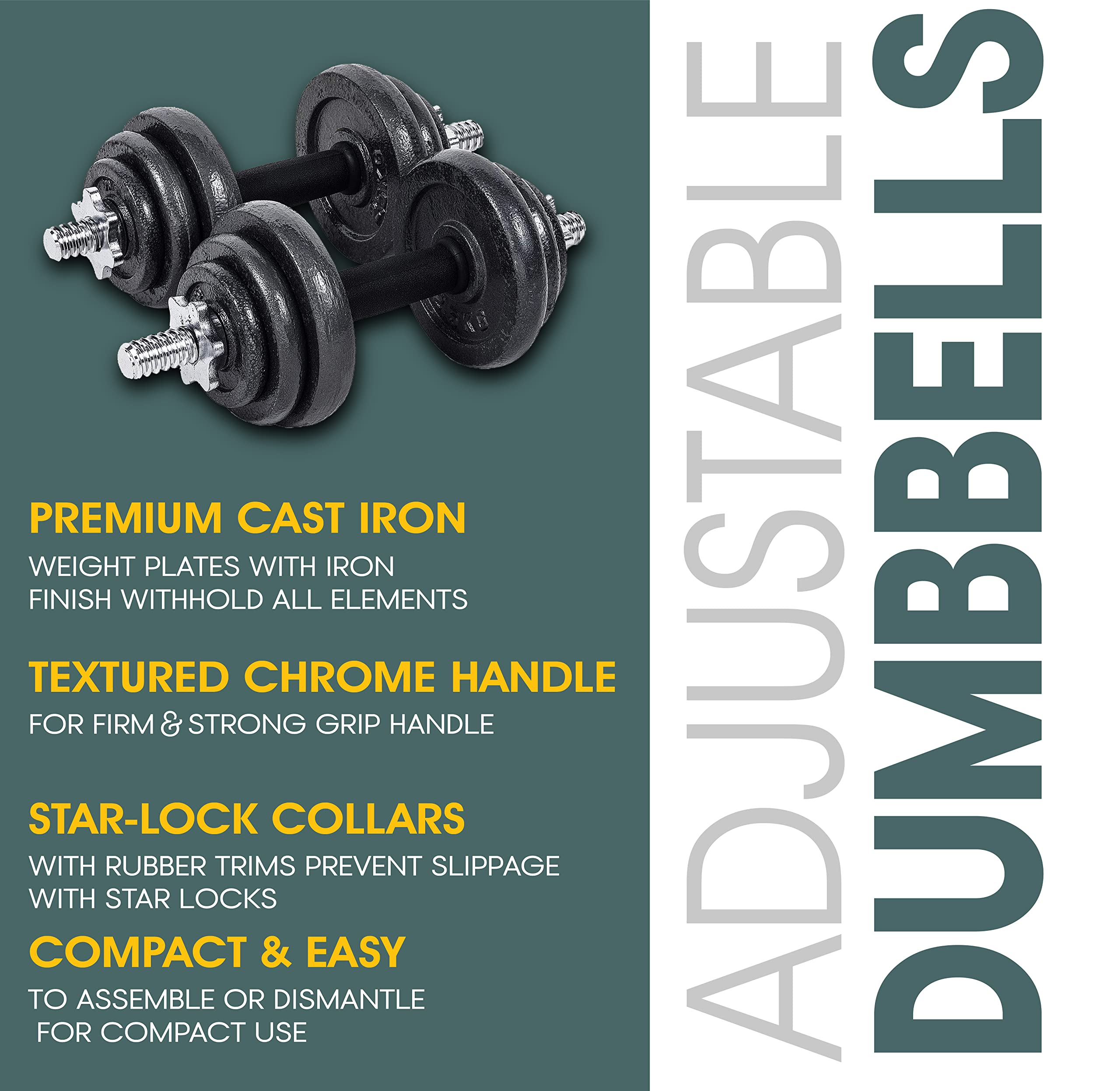 Cast Iron Dumbbell Everlast Dumbbell Set 18kg Lions 20kg