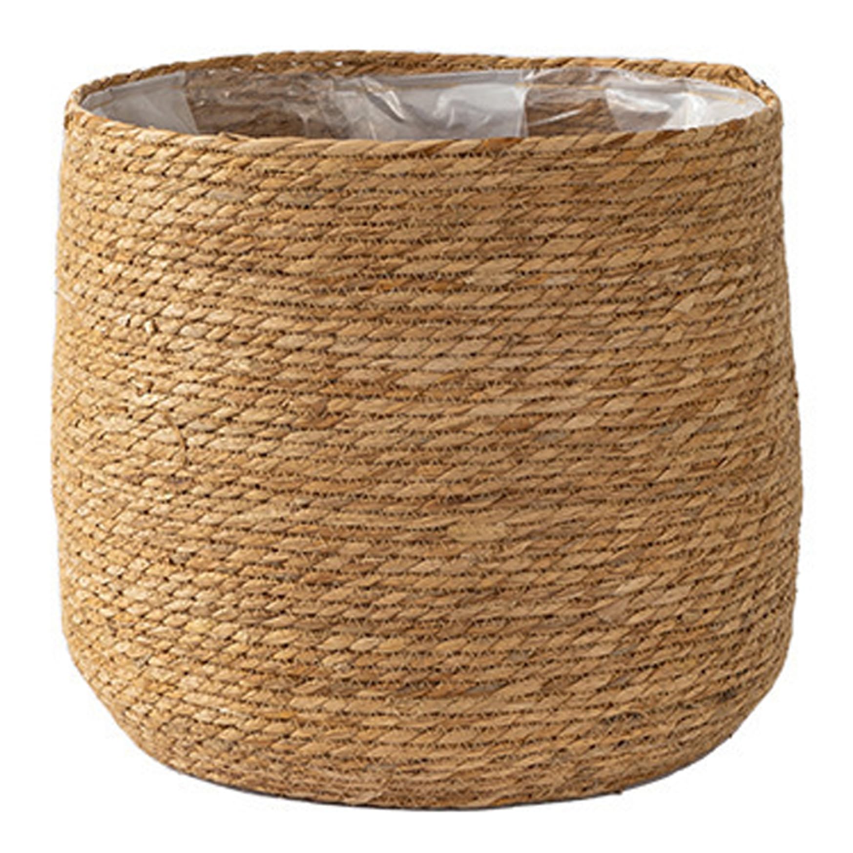 Panier de jardinière en rotin, jardinière en Osier tissé de 12 Pouces avec Doublure en Plastique, bac Rangement Polyvalent pour Plantes d'intérieur, Organisation la Maison