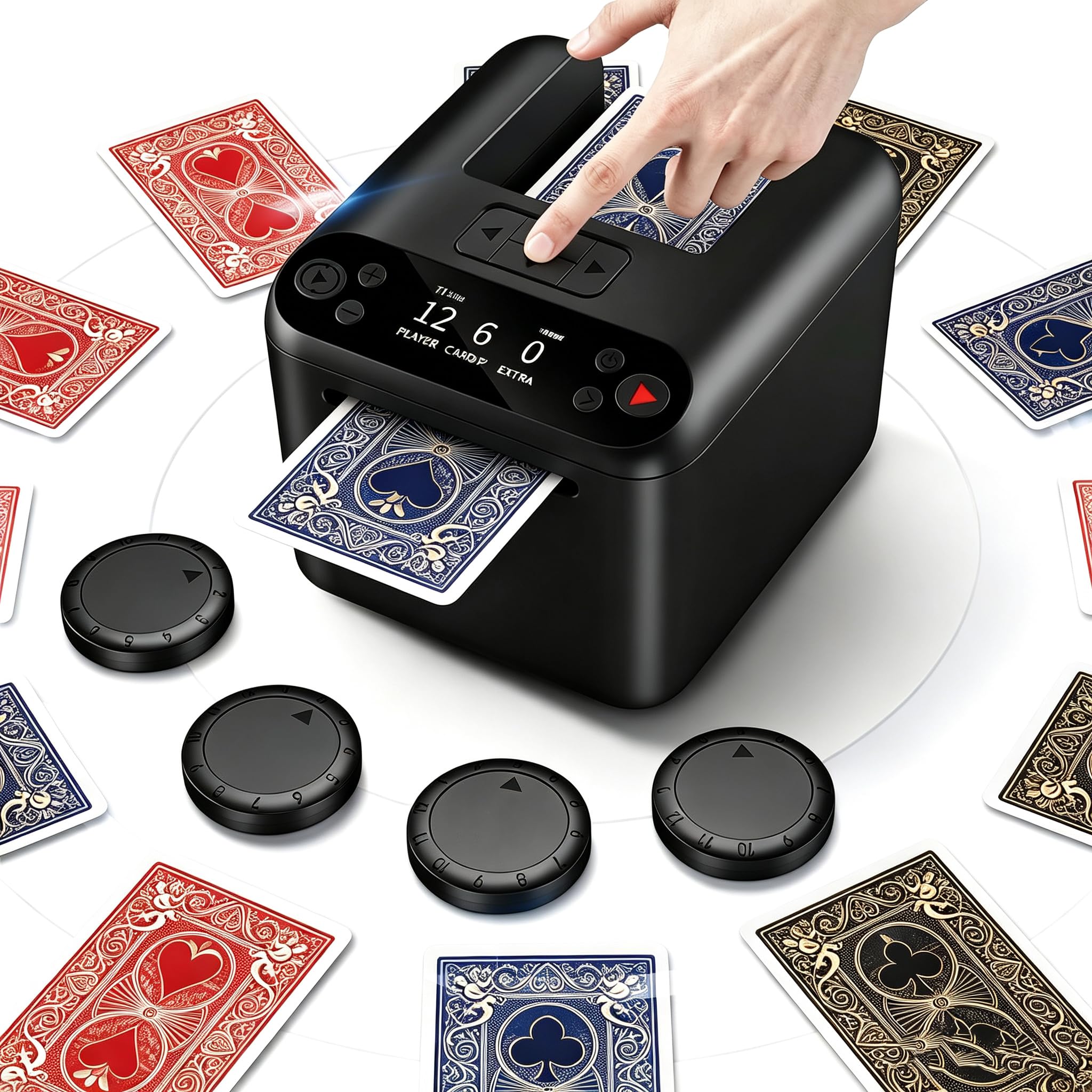 Shaker e distributore automatico di carte 2 in 1 con 4 telecomandi