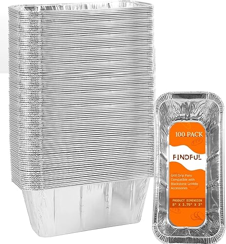 Blackstone - Paquete de 100 forros de bandeja de goteo para plancha Blackstone, bandeja de goteo desechable para bandeja de goteo Blackstone de 17,