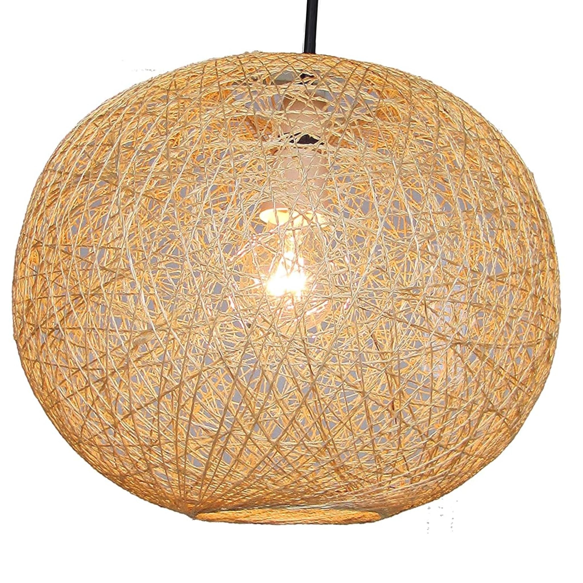 Large Rattan String Ball Pendant Lampshade - (Natural)