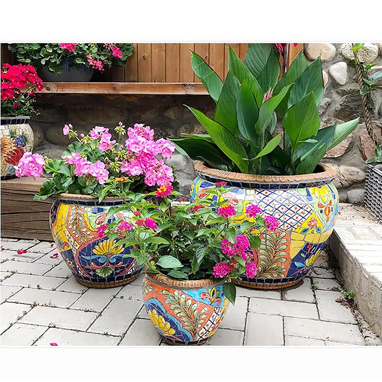 Amazon.com: SUZEPER Mexican Talavera Ceramic Flower Pot,Large