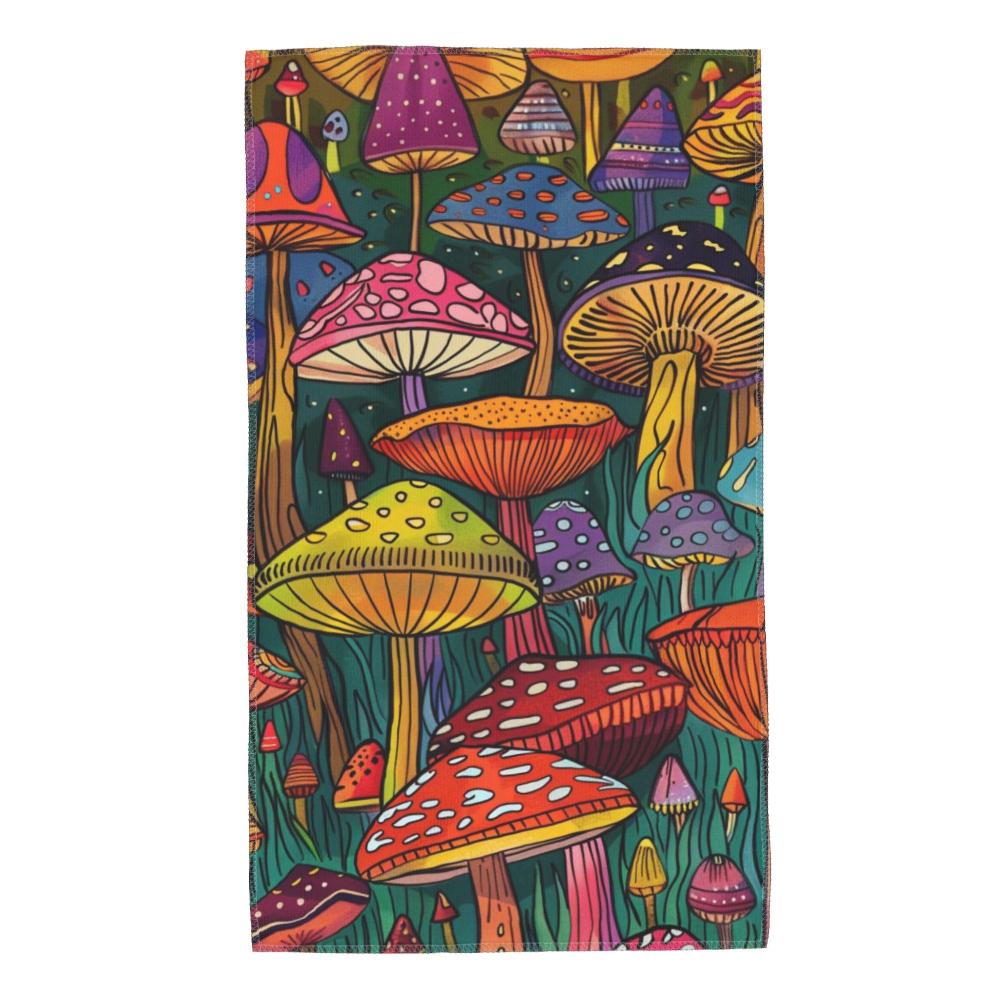 MANTAIYUAN Funny Mushroom Hand Towels for Home and Kitchen, Multipurpose Decorative 13.8x29.5 in Fingertip Towel Washcloths Bathroom Accessory