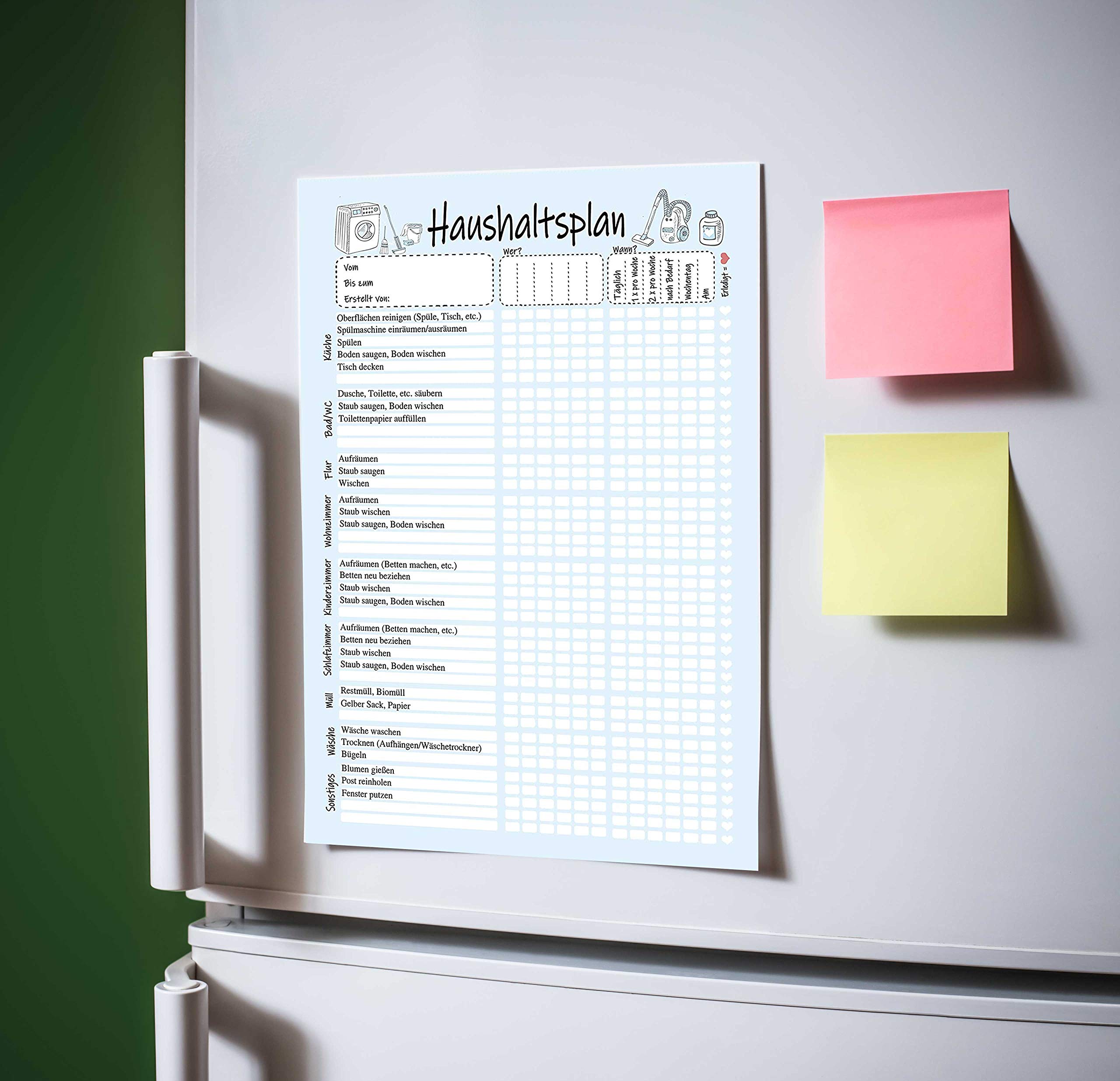 Planificador Familiar Con Tareas, Planificador De Tareas, Para Niños, Planificador Semanal A4, Lista De Comprobación Para La Distribución De Tareas WG (bloque De Papel