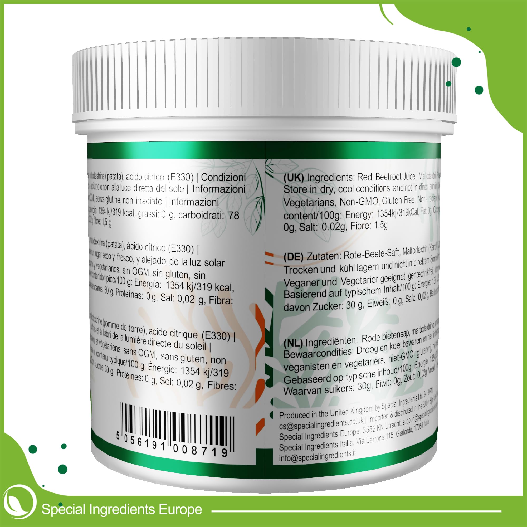 Special Ingredients Poudre de Betterave Rouge, 5 kg