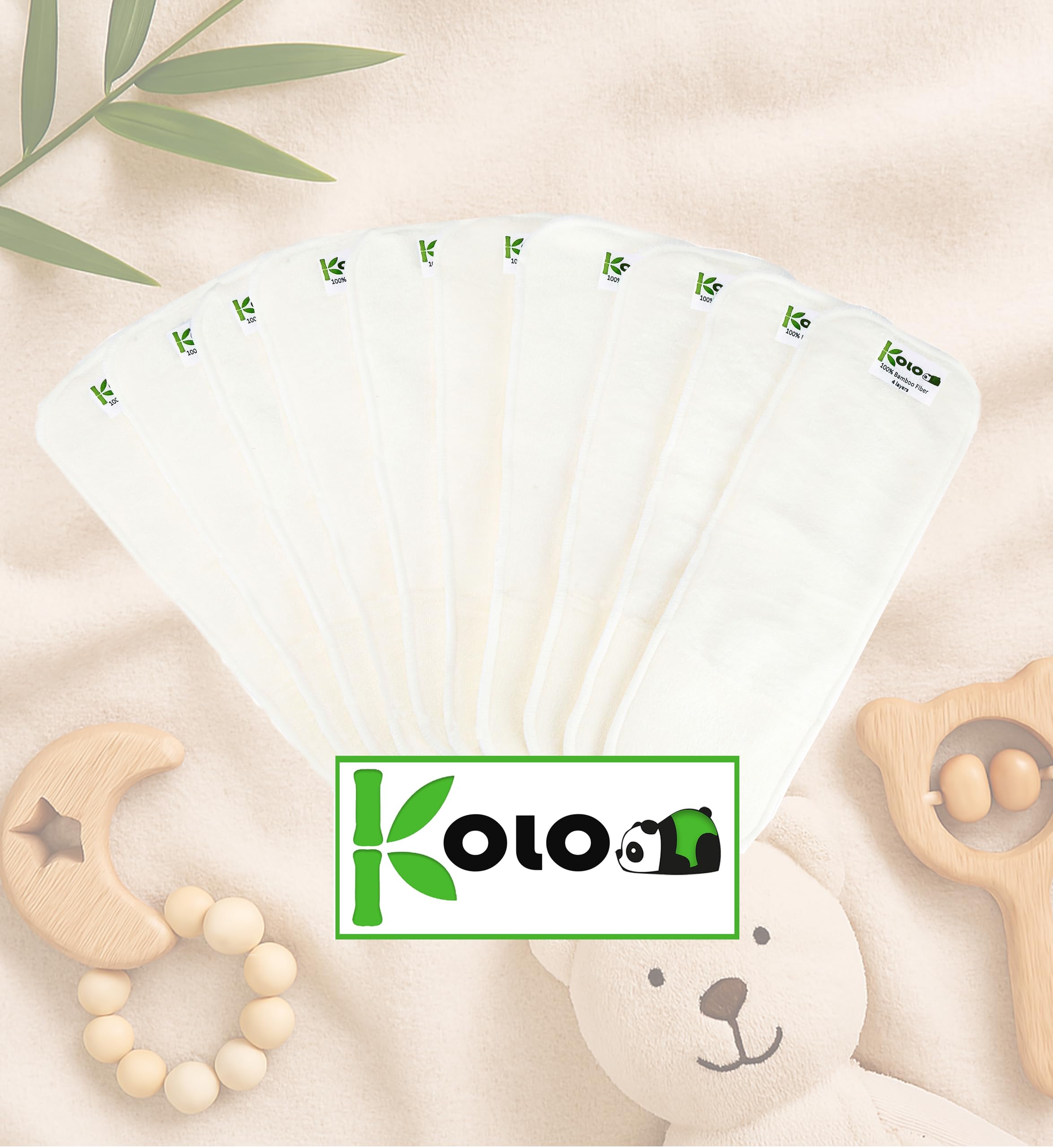 Set di 5 inserti assorbenti 4 strati Bambù 100% lavabili riutilizzabili per pannolini Confezione Regalo