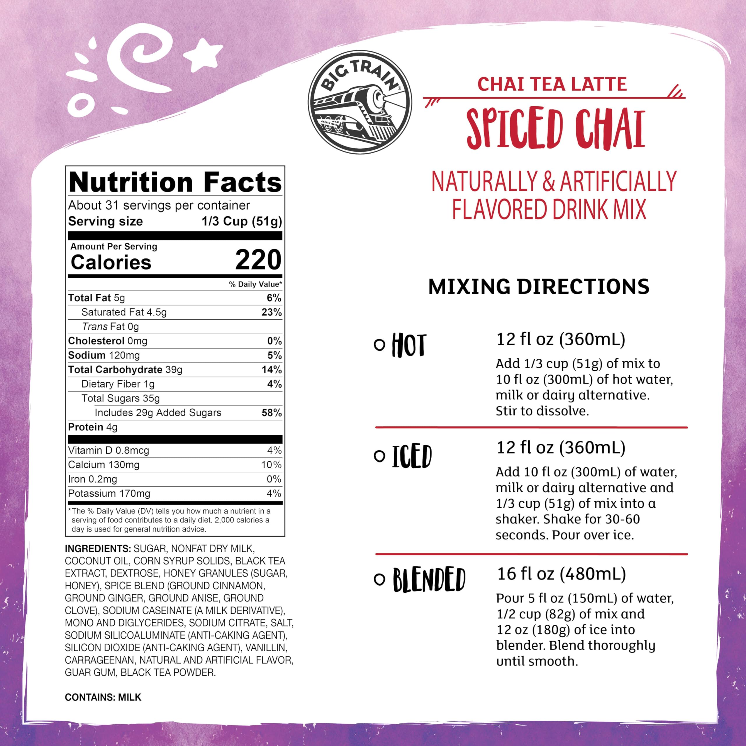Big Train Chai Tea, Spiced, 3.5 lb bulk