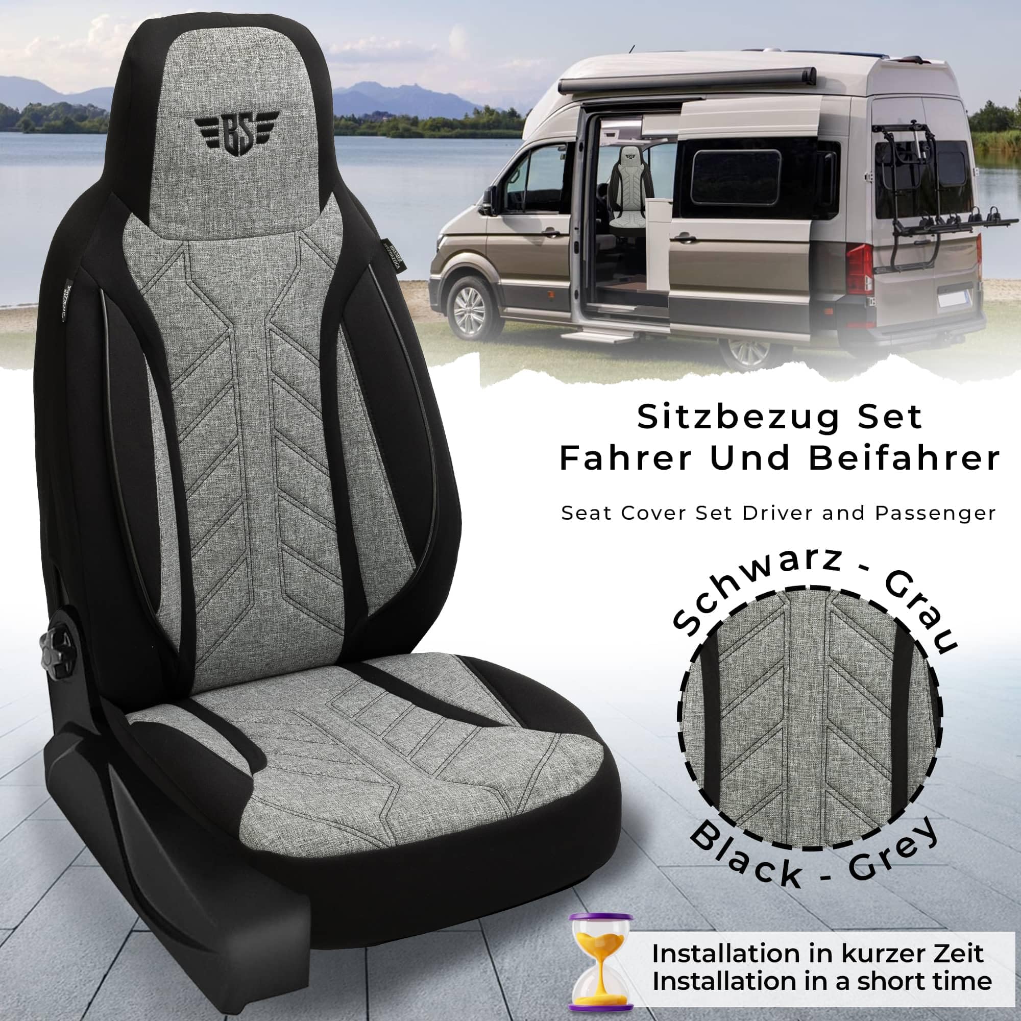 BREMER SITZBEZÜGE Housses de Protection pour Camping-Car, pour Fiat Ducato Jumper Boxer PLKT201